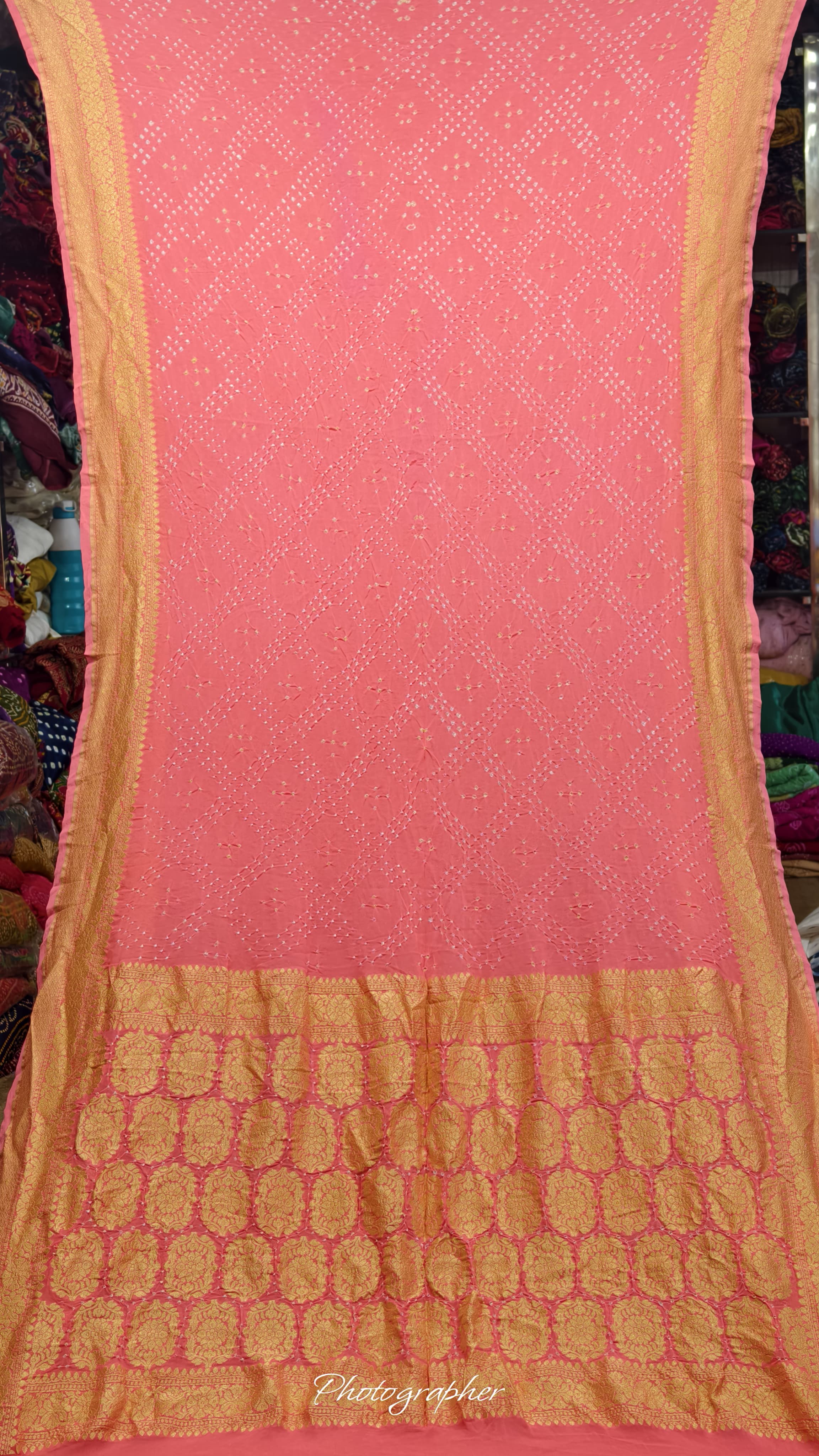 Pure Banarasi Original Georgette Fabric The Classic With Pure Hand Rai Bandej Saree
