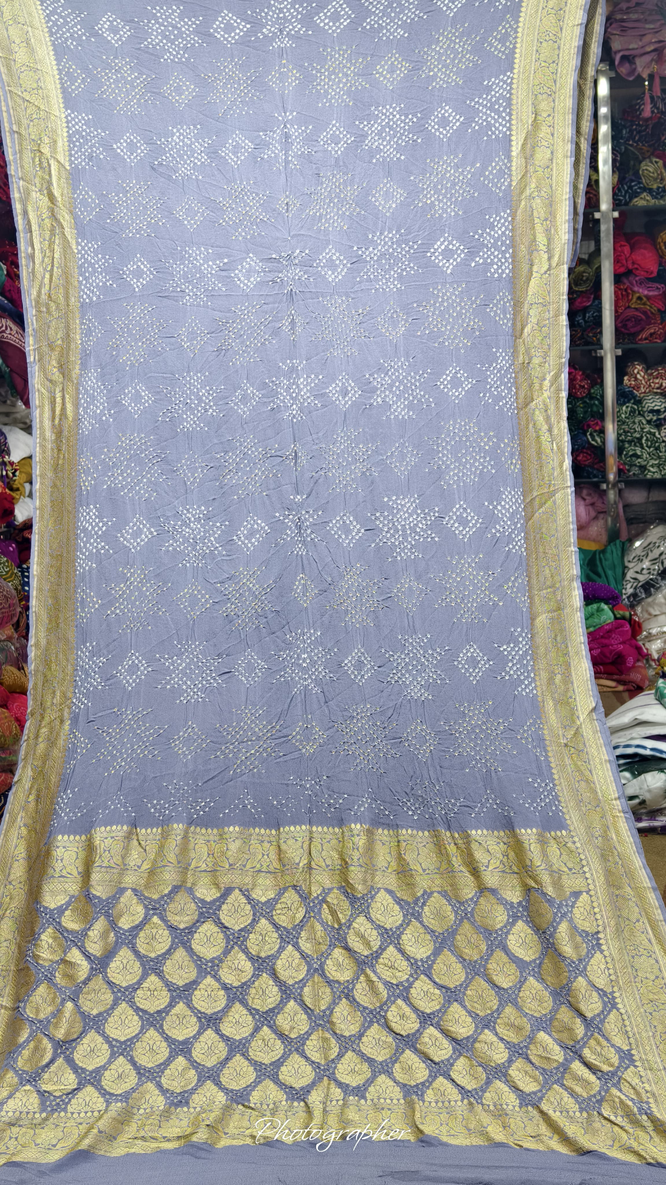 Pure Banarasi Original Georgette Fabric The Classic With Pure Hand Rai Bandej Saree