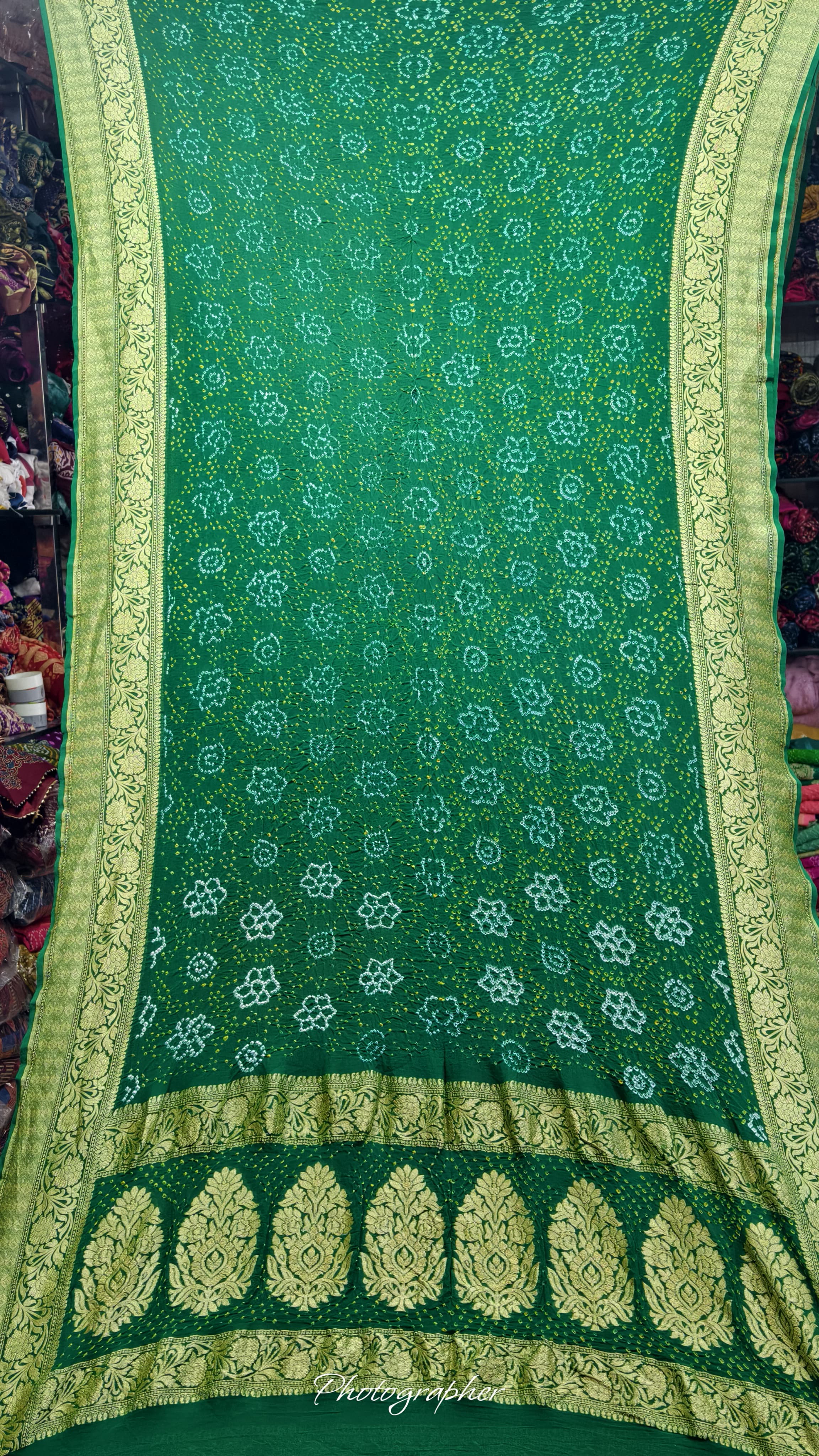Pure Banarasi Original Georgette Fabric The Classic With Pure Hand Rai Bandej Saree