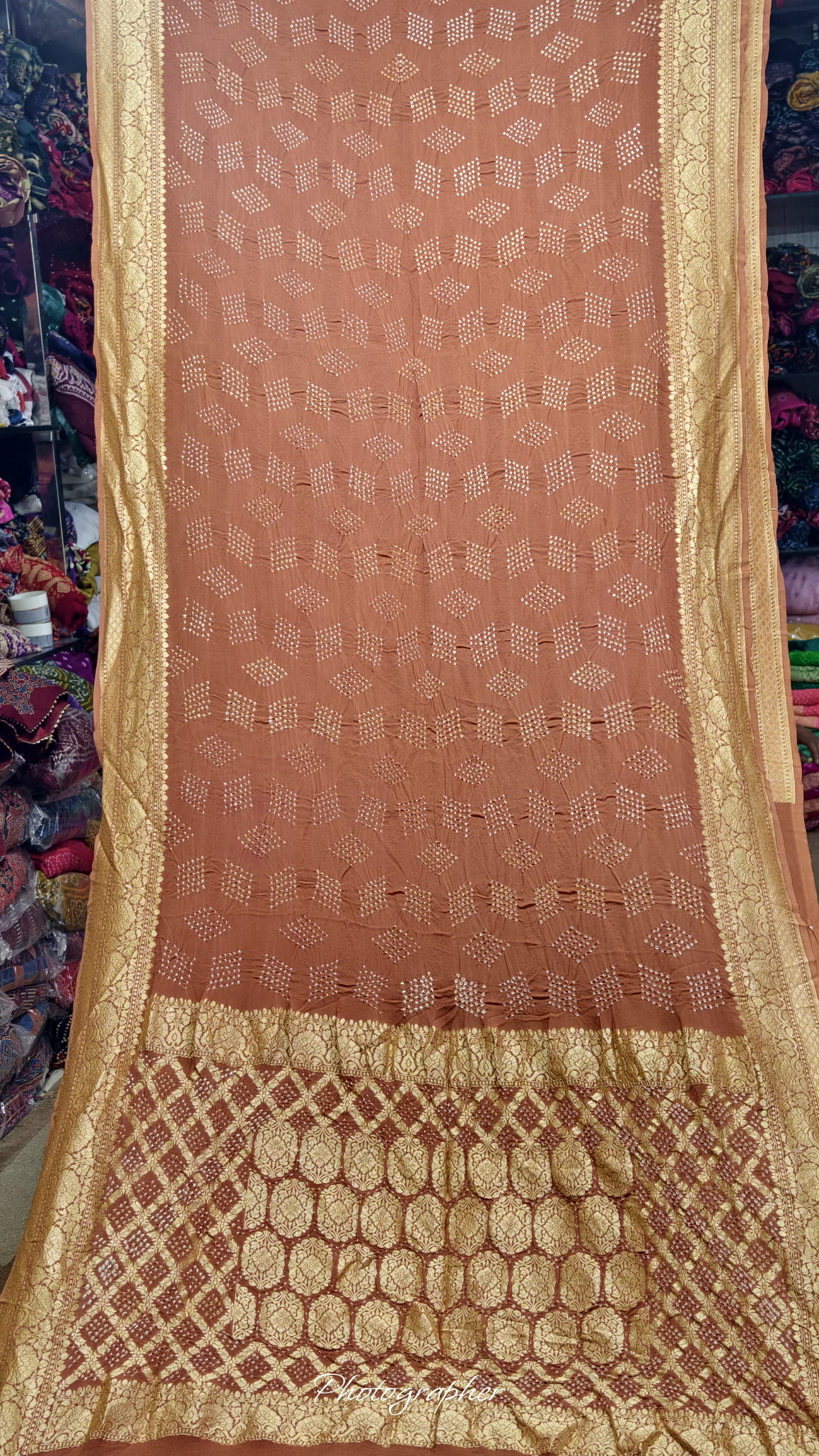 Pure Banarasi Original Georgette Fabric The Classic With Pure Hand Rai Bandej Saree