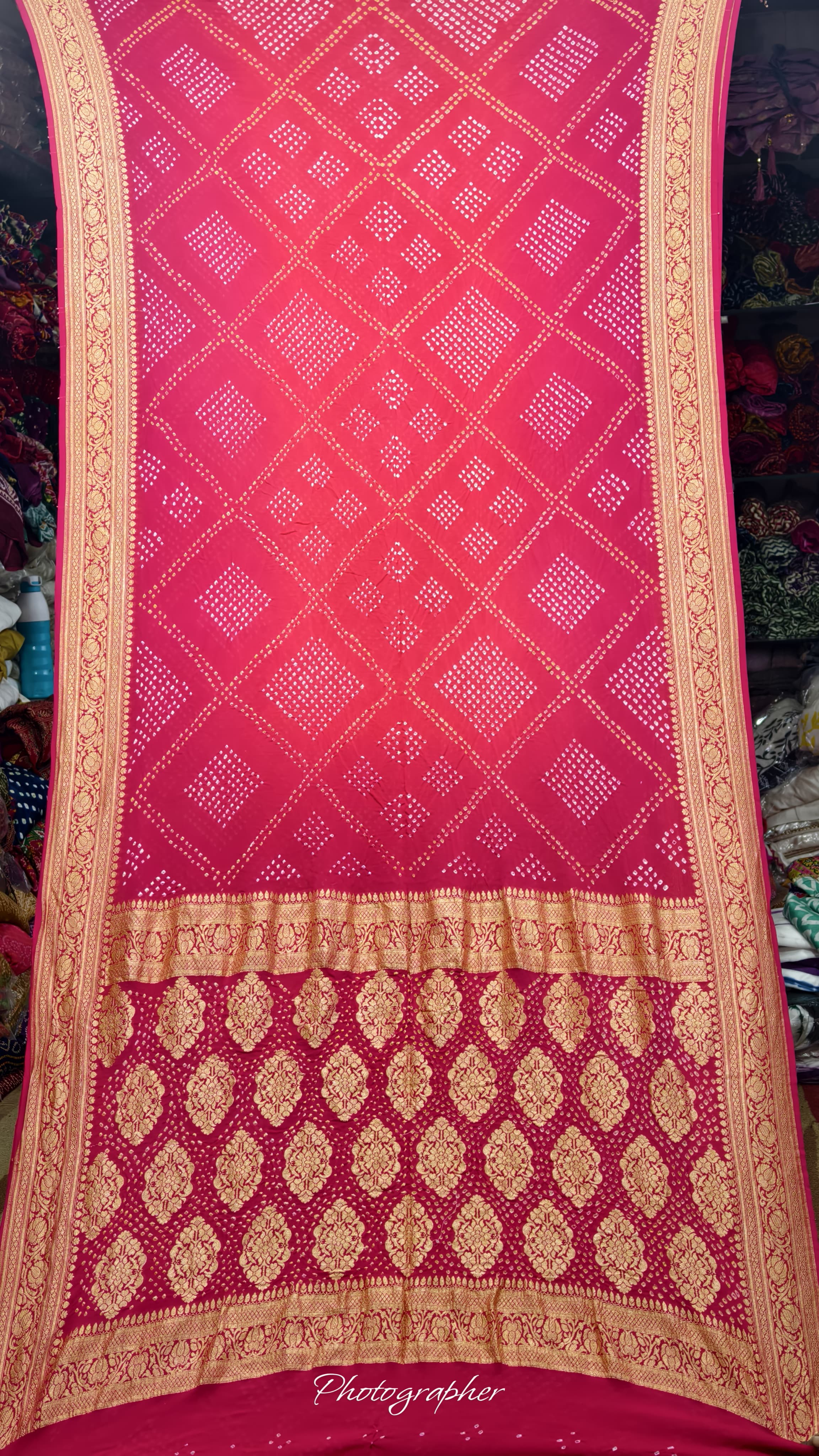 Pure Banarasi Original Georgette Fabric The Classic With Pure Hand Rai Bandej Saree