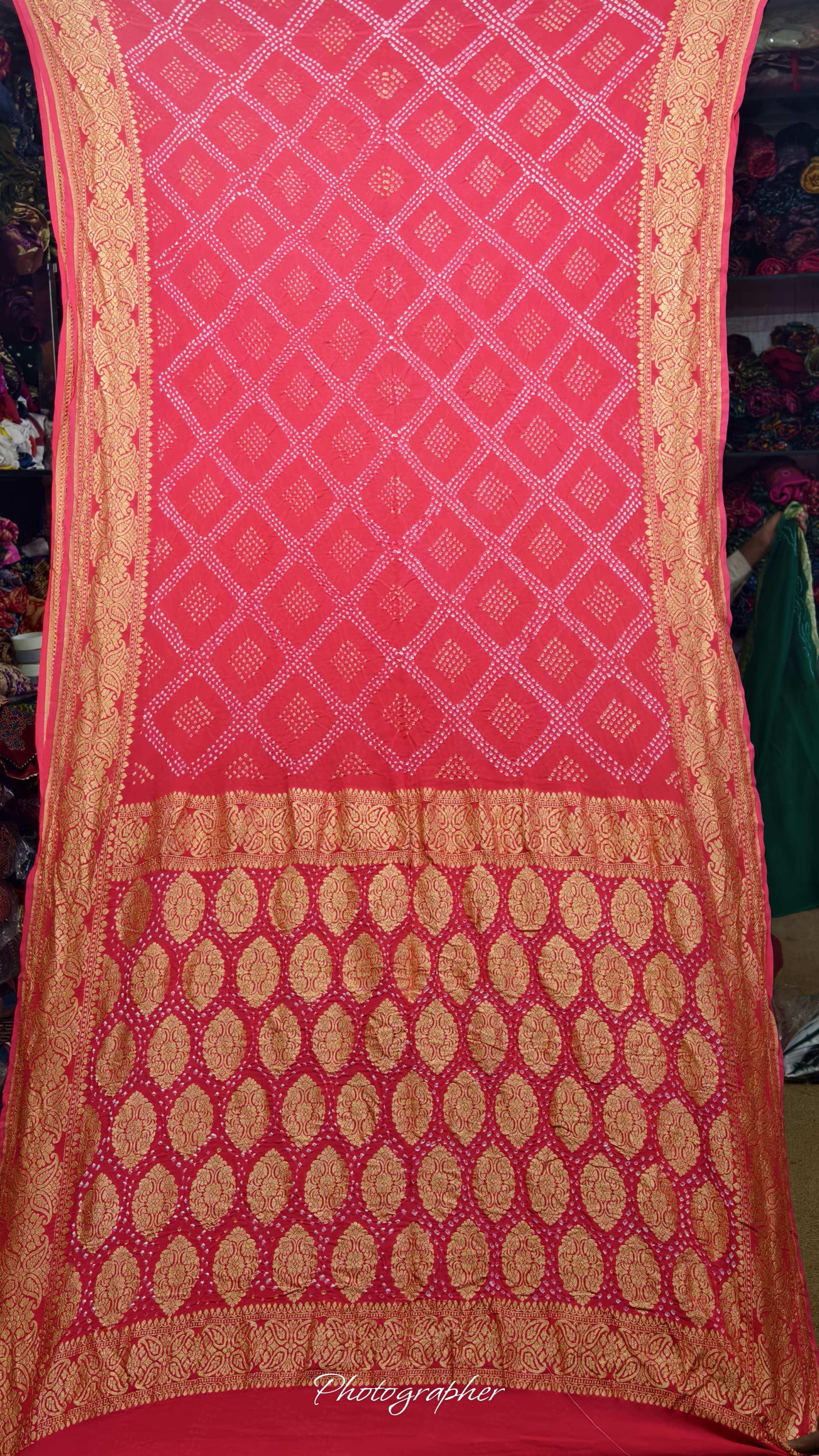 Pure Banarasi Original Georgette Fabric The Classic With Pure Hand Rai Bandej Saree