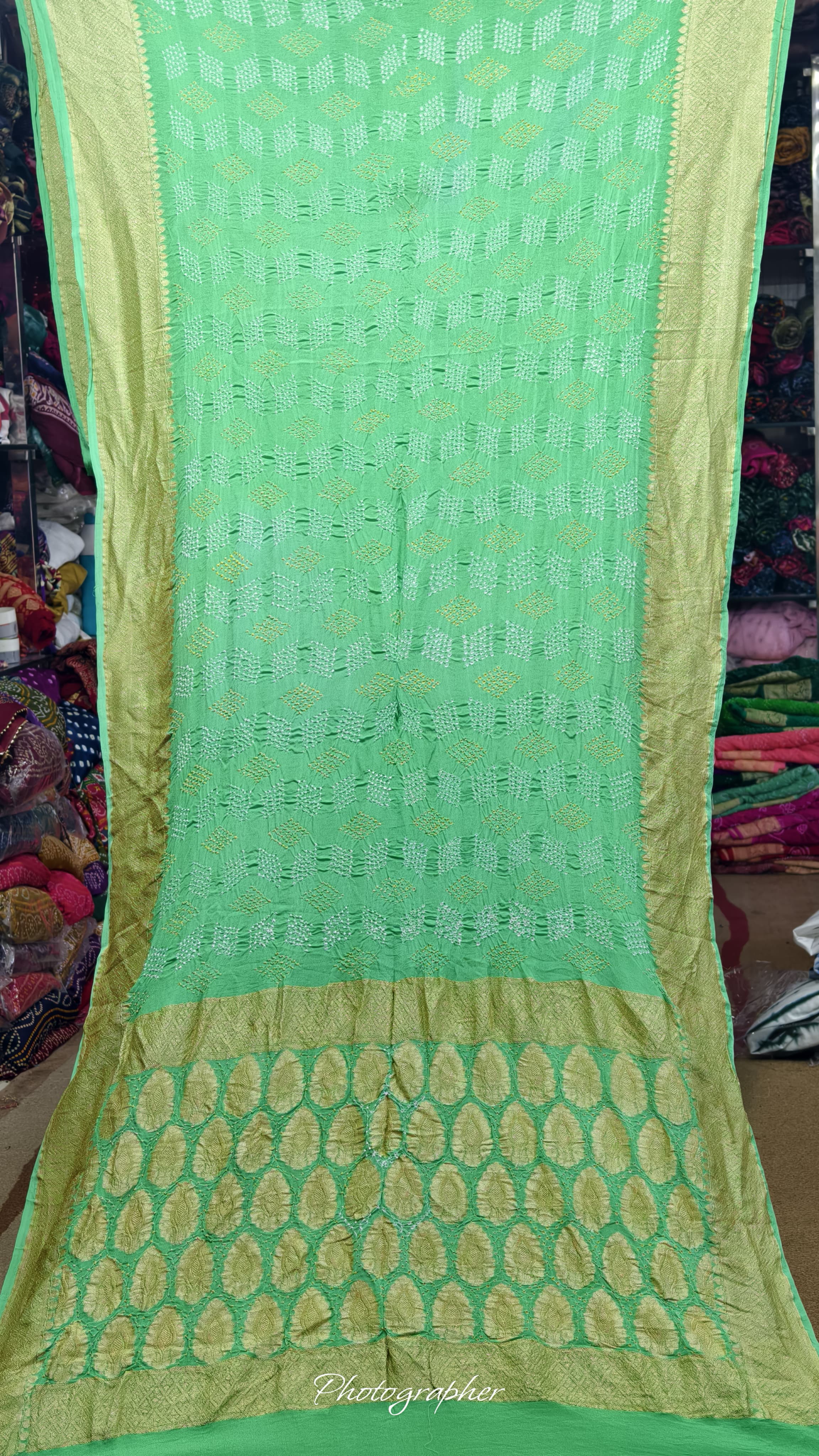Pure Banarasi Original Georgette Fabric The Classic With Pure Hand Rai Bandej Saree