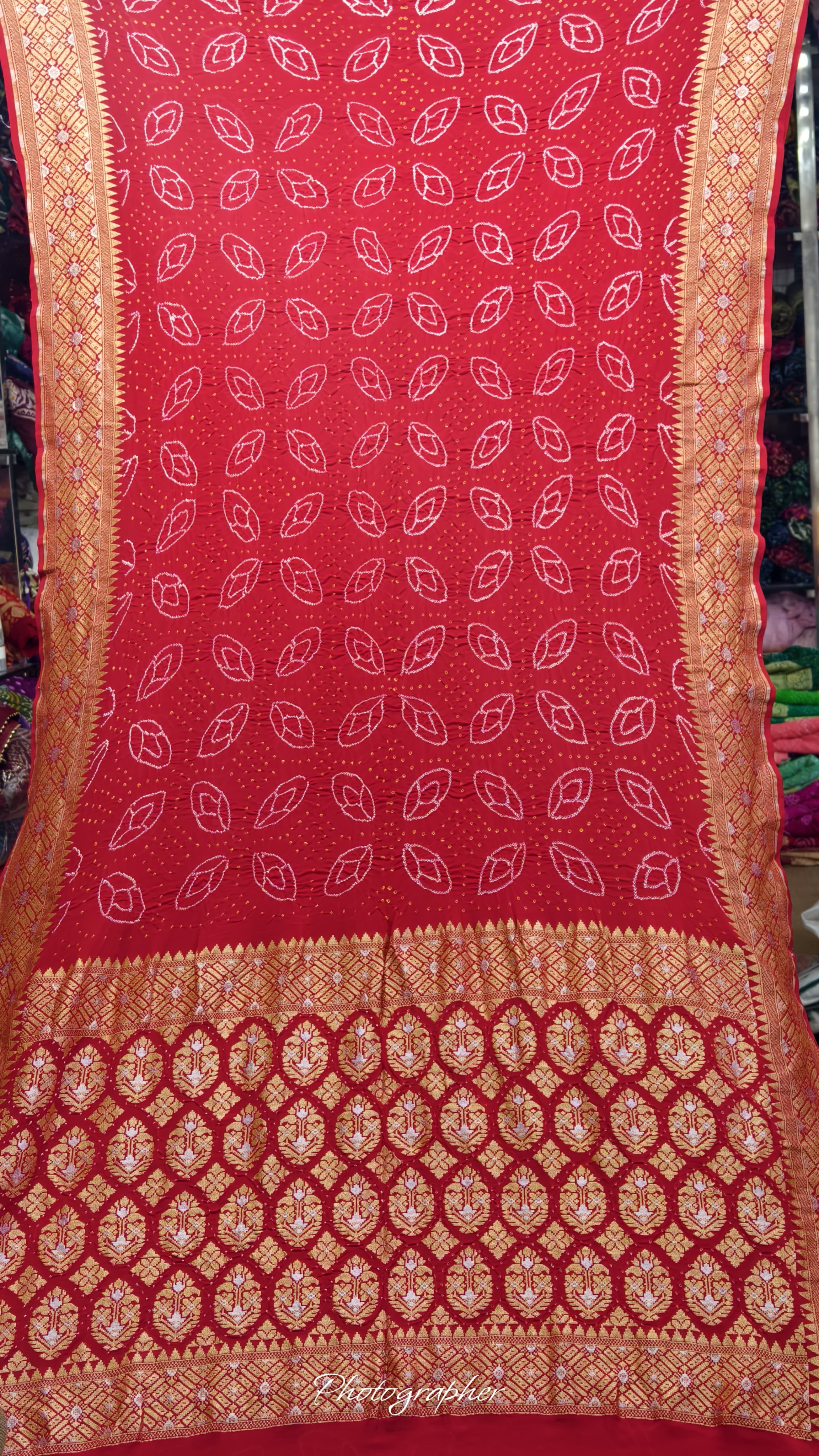 Pure Banarasi Original Georgette Fabric The Classic With Pure Hand Rai Bandej Saree