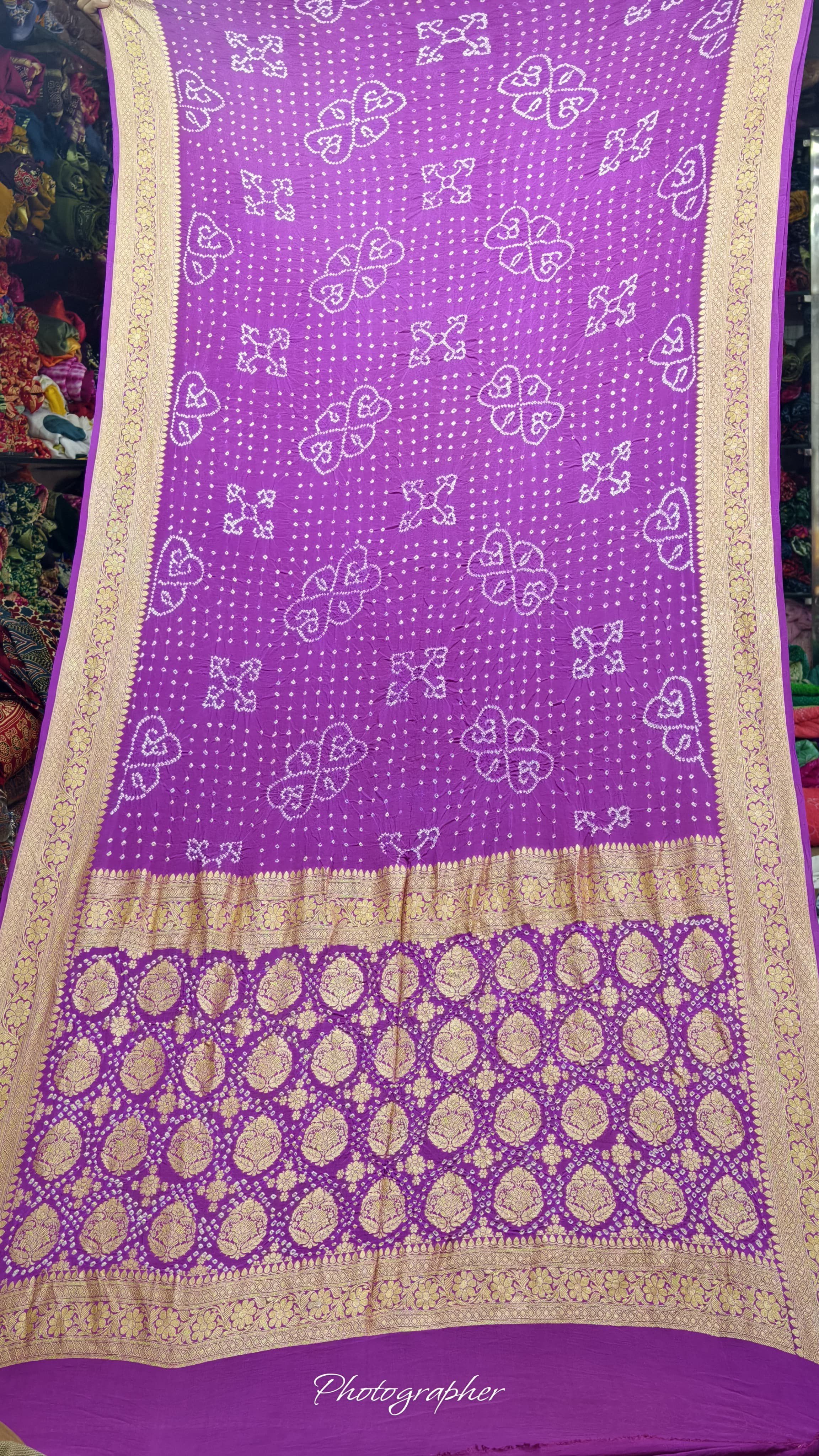 Pure Banarasi Original Georgette Fabric The Classic With Pure Hand Rai Bandej Saree