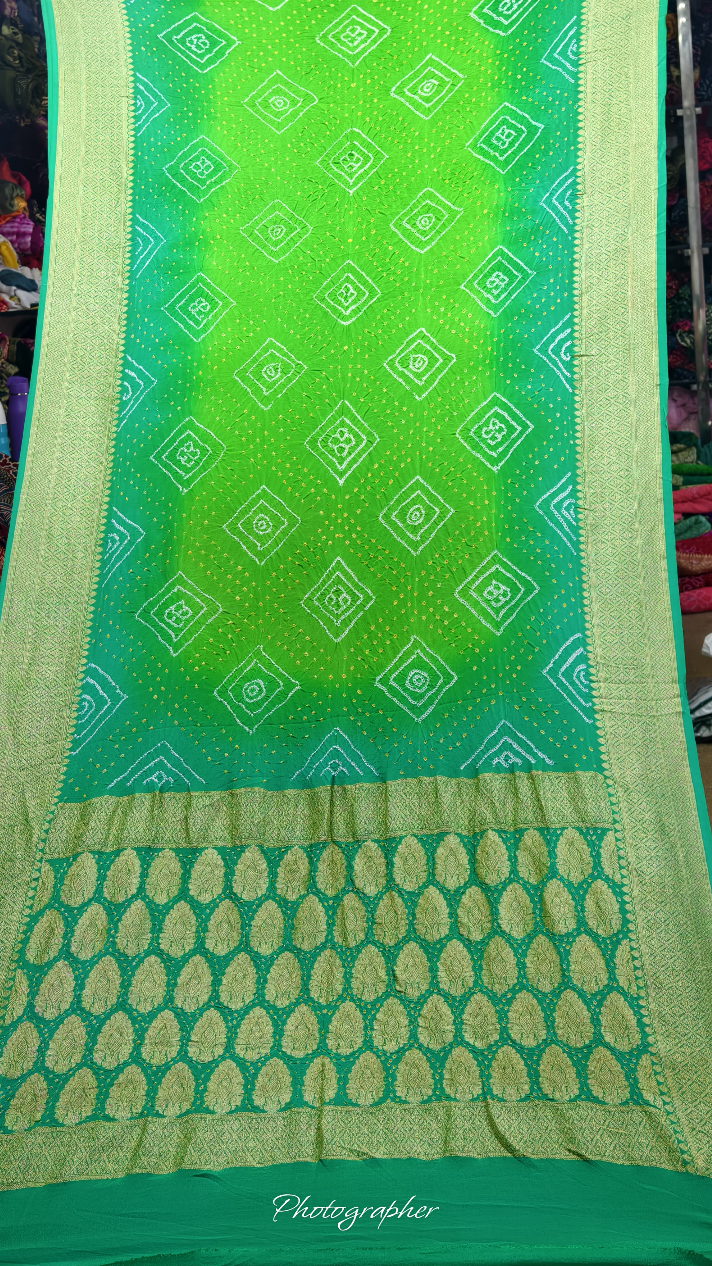 Pure Banarasi Original Georgette Fabric The Classic With Pure Hand Rai Bandej Saree