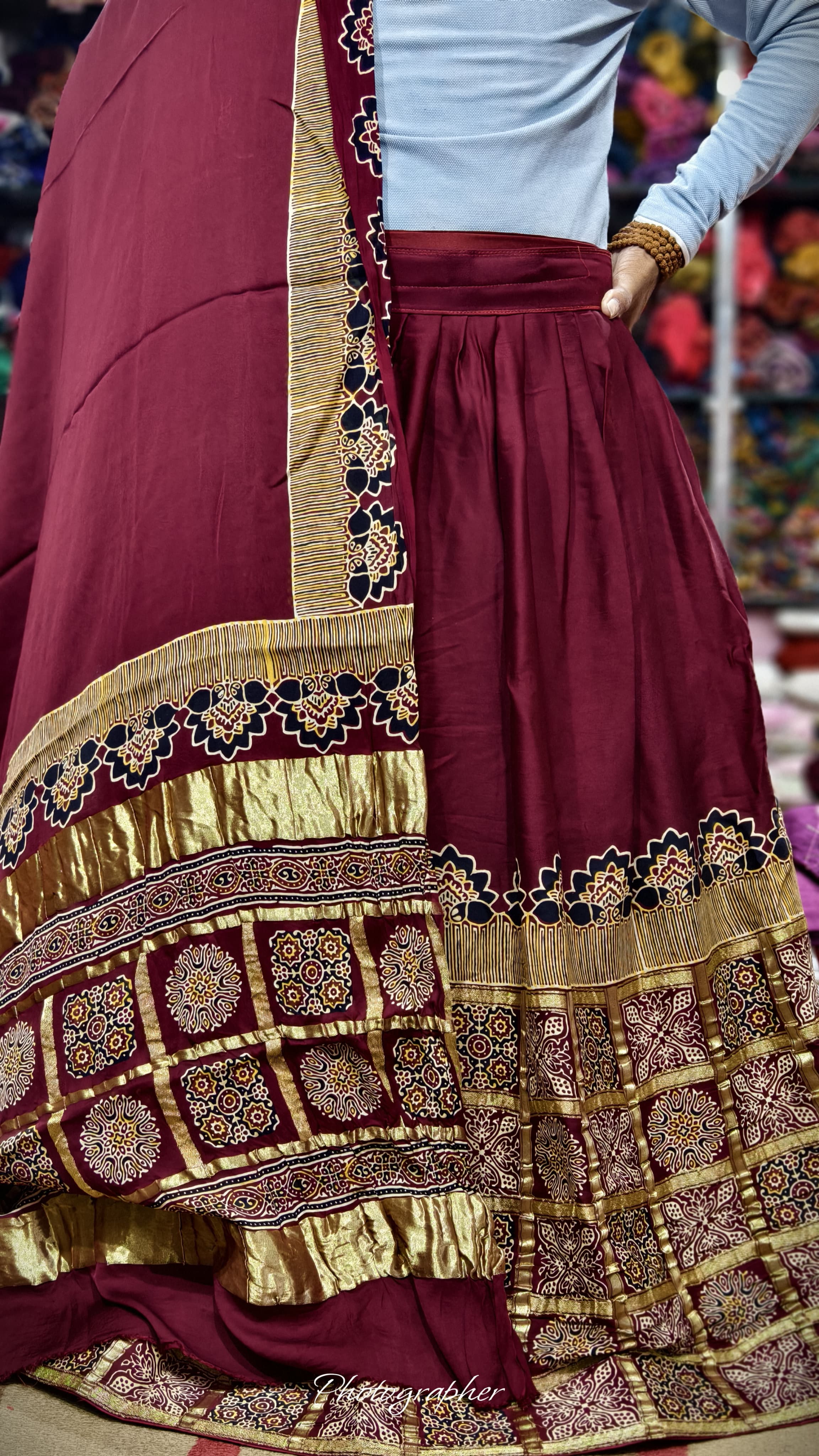 Pure Gaji Silk Chaniyacholi With Heavy Lagdi Pallu