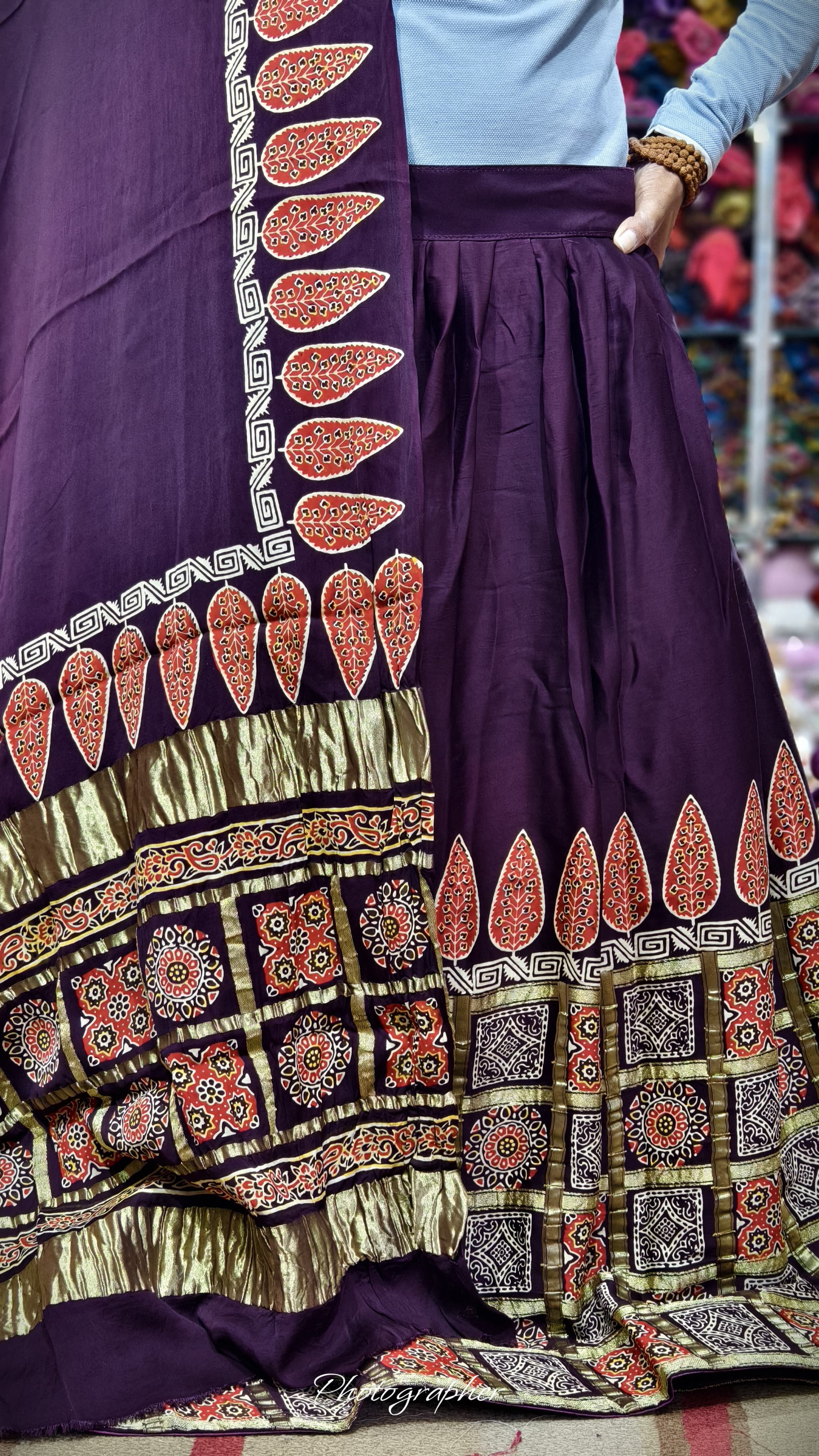 Pure Gaji Silk Chaniyacholi With Heavy Lagdi Pallu