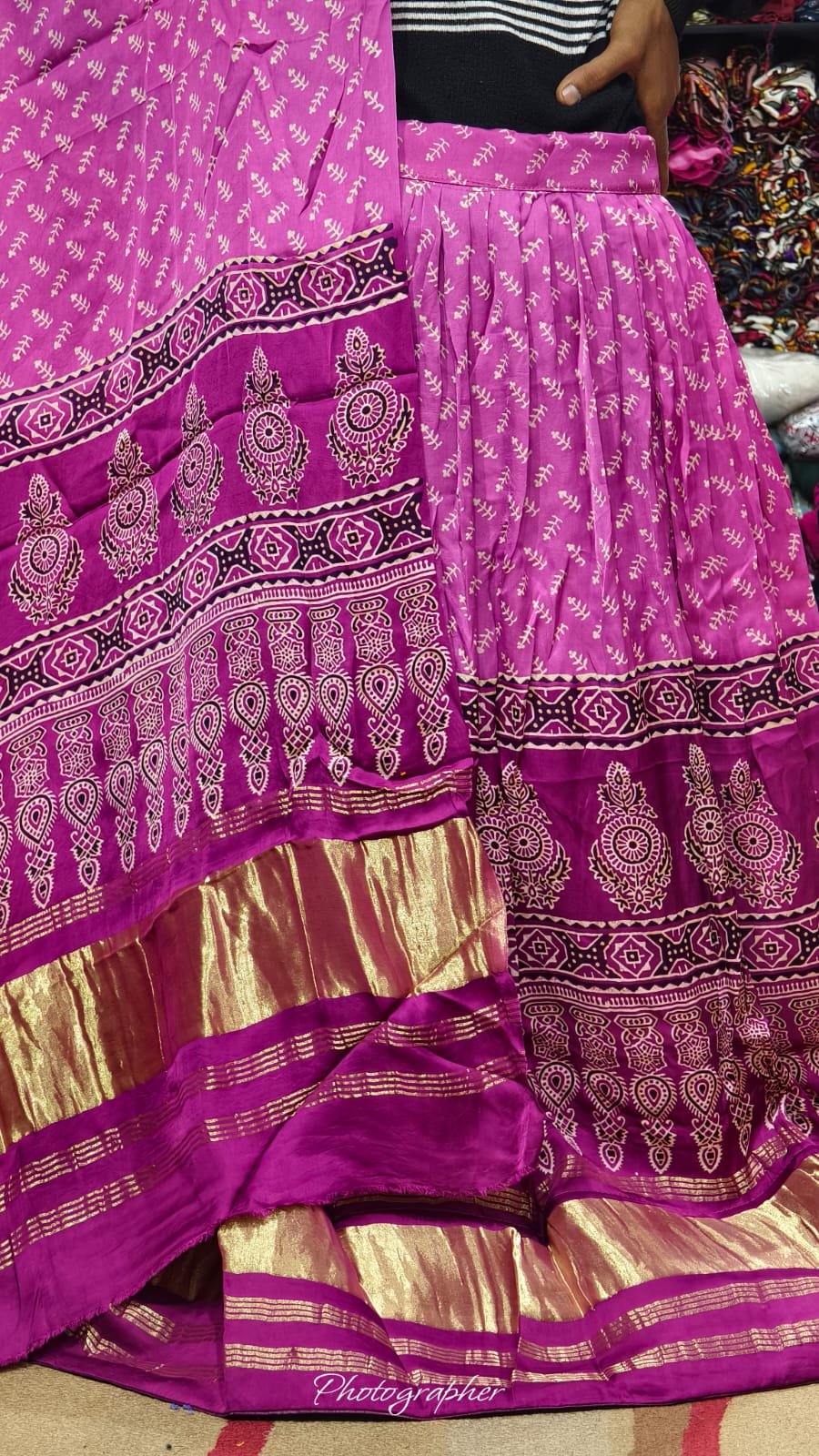 Pure Gaji Silk Chaniyacholi With Heavy Lagdi Pallu