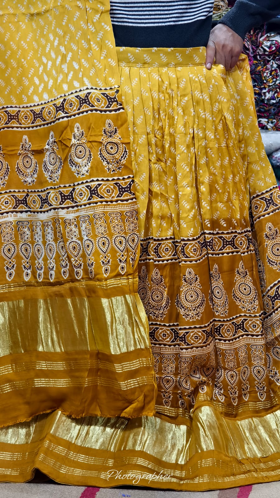 Pure Gaji Silk Chaniyacholi With Heavy Lagdi Pallu