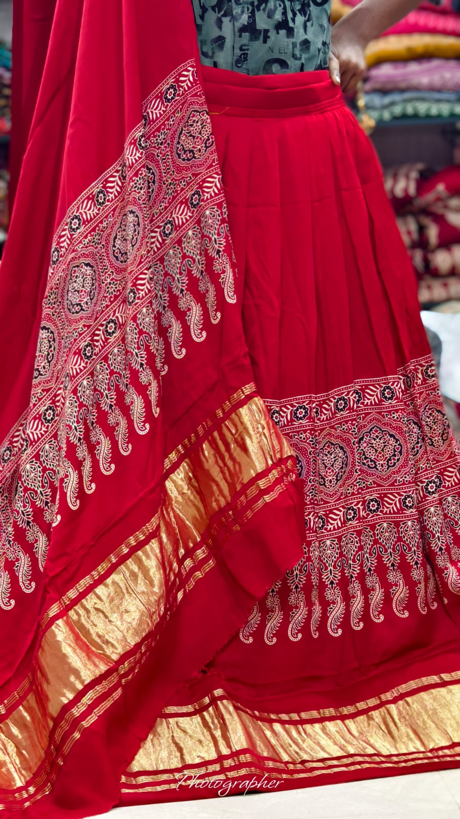 Pure Gaji Silk Chaniyacholi With Heavy Lagdi Pallu