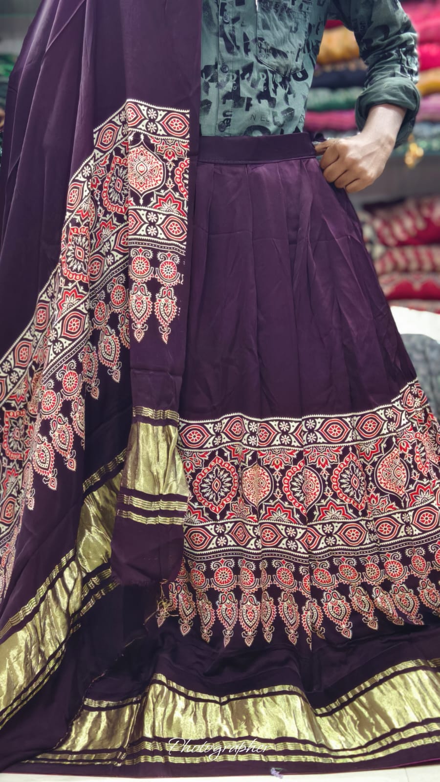 Pure Gaji Silk Chaniyacholi With Heavy Lagdi Pallu