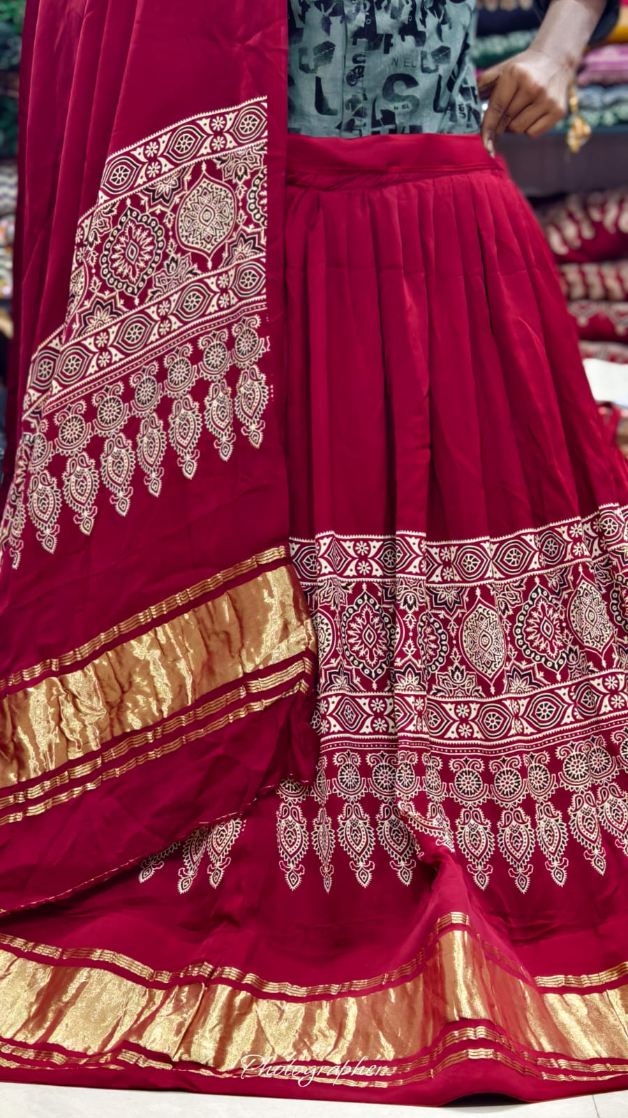 Pure Gaji Silk Chaniyacholi With Heavy Lagdi Pallu