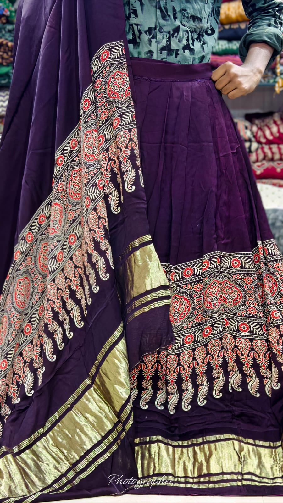 Pure Gaji Silk Chaniyacholi With Heavy Lagdi Pallu