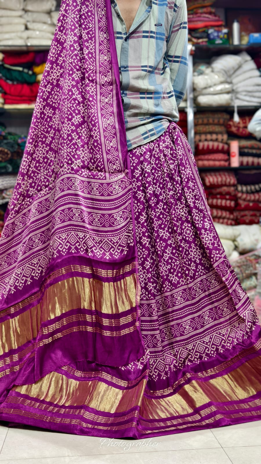 Pure Gaji Silk Chaniyacholi With Heavy Lagdi Pallu