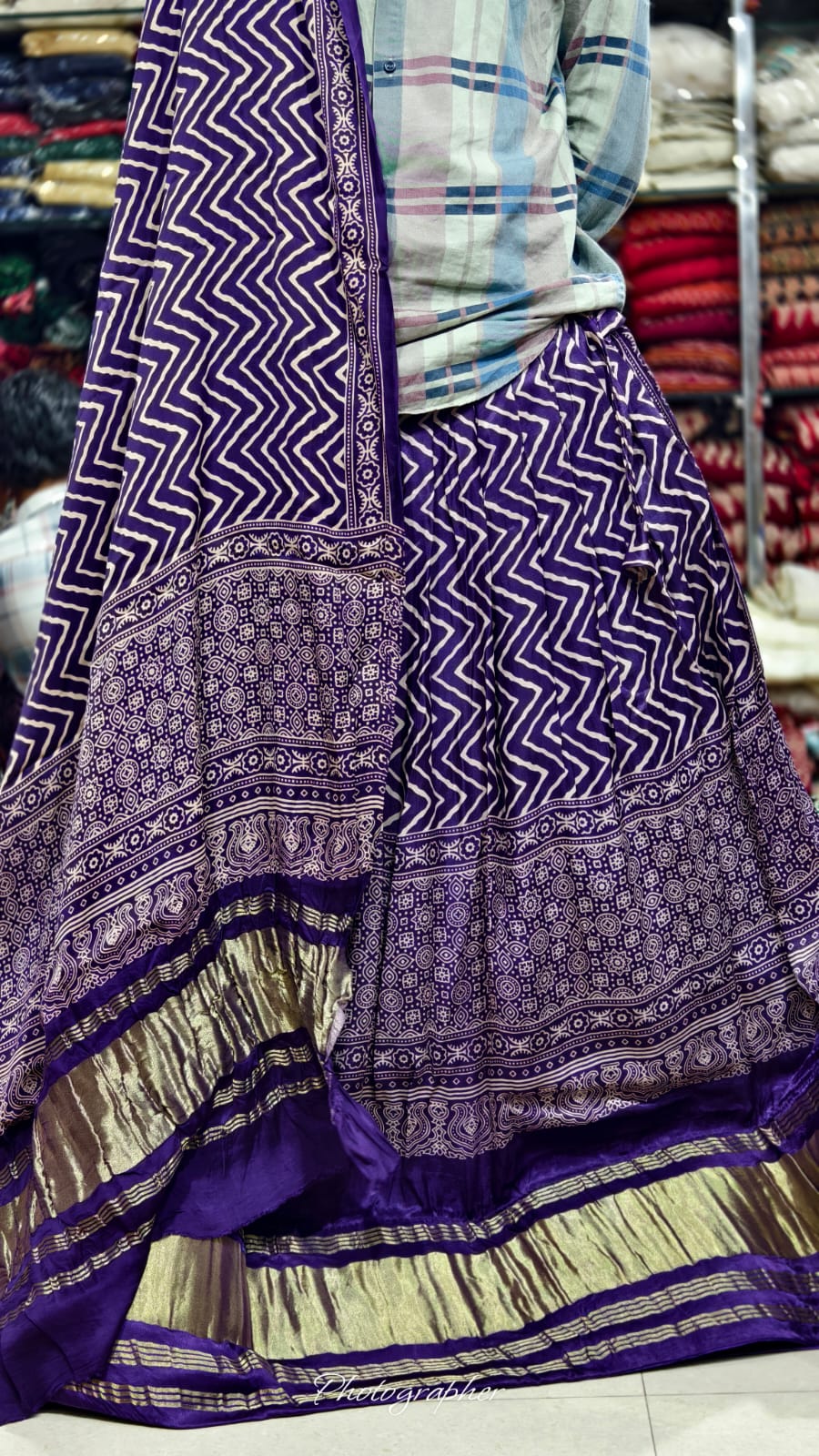 Pure Gaji Silk Chaniyacholi With Heavy Lagdi Pallu