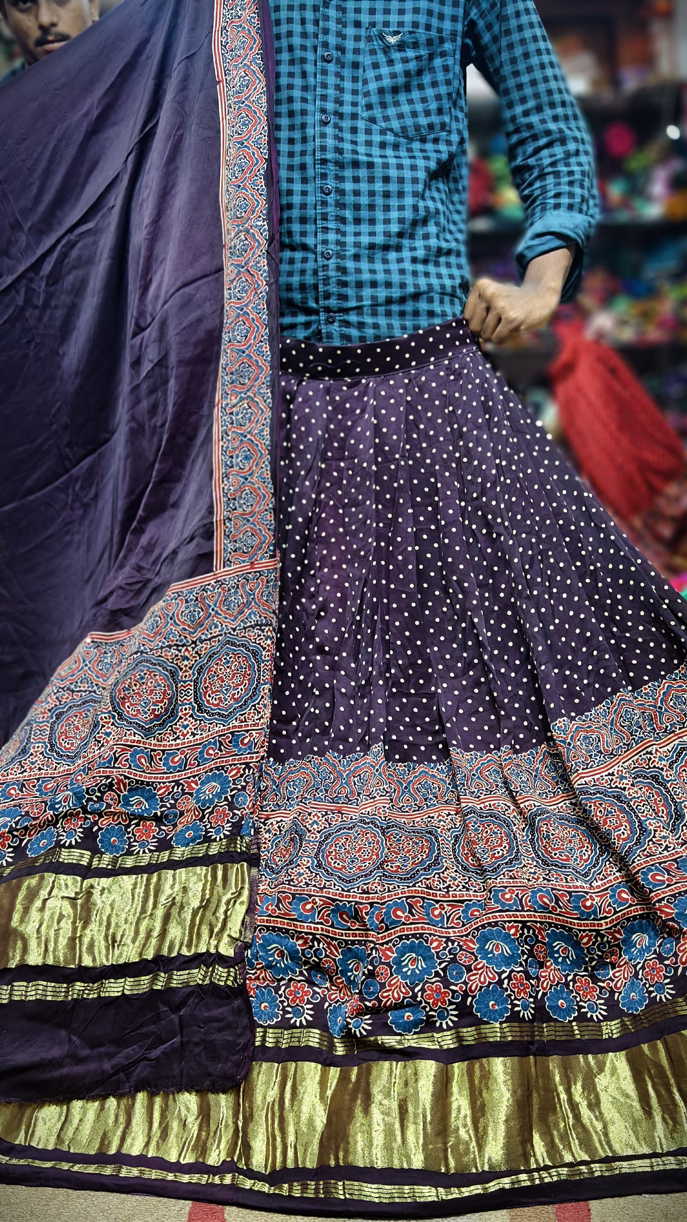 Pure Gaji Silk Chaniyacholi with Heavy Lagdi Pallu