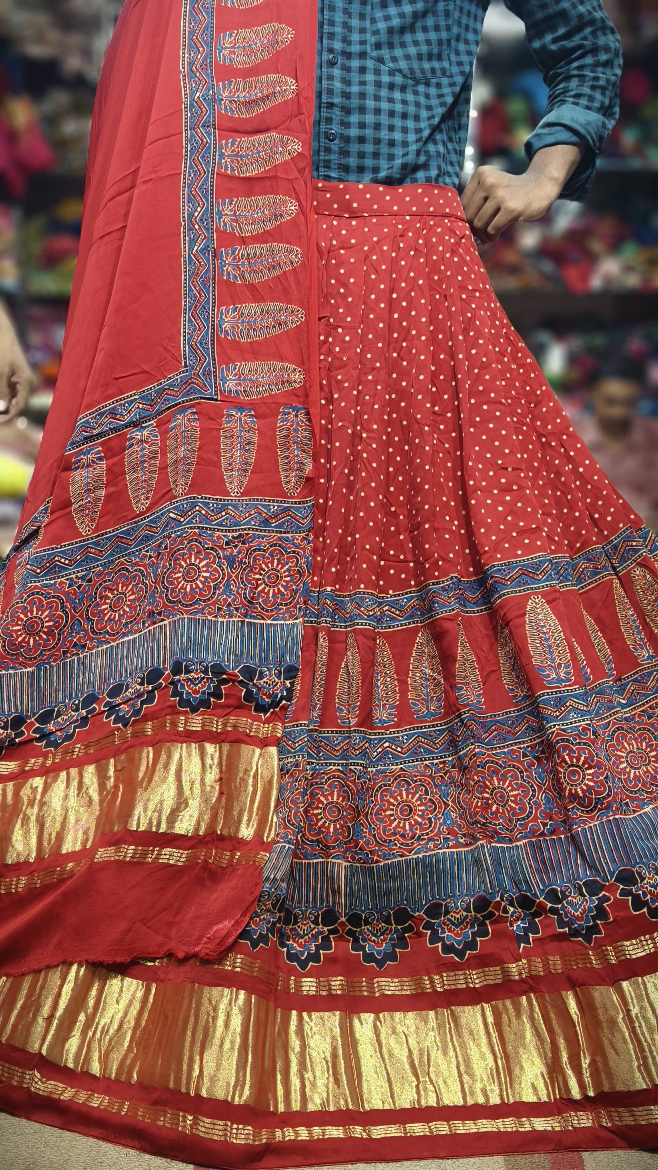 Pure Gaji Silk Chaniyacholi with Heavy Lagdi Pallu