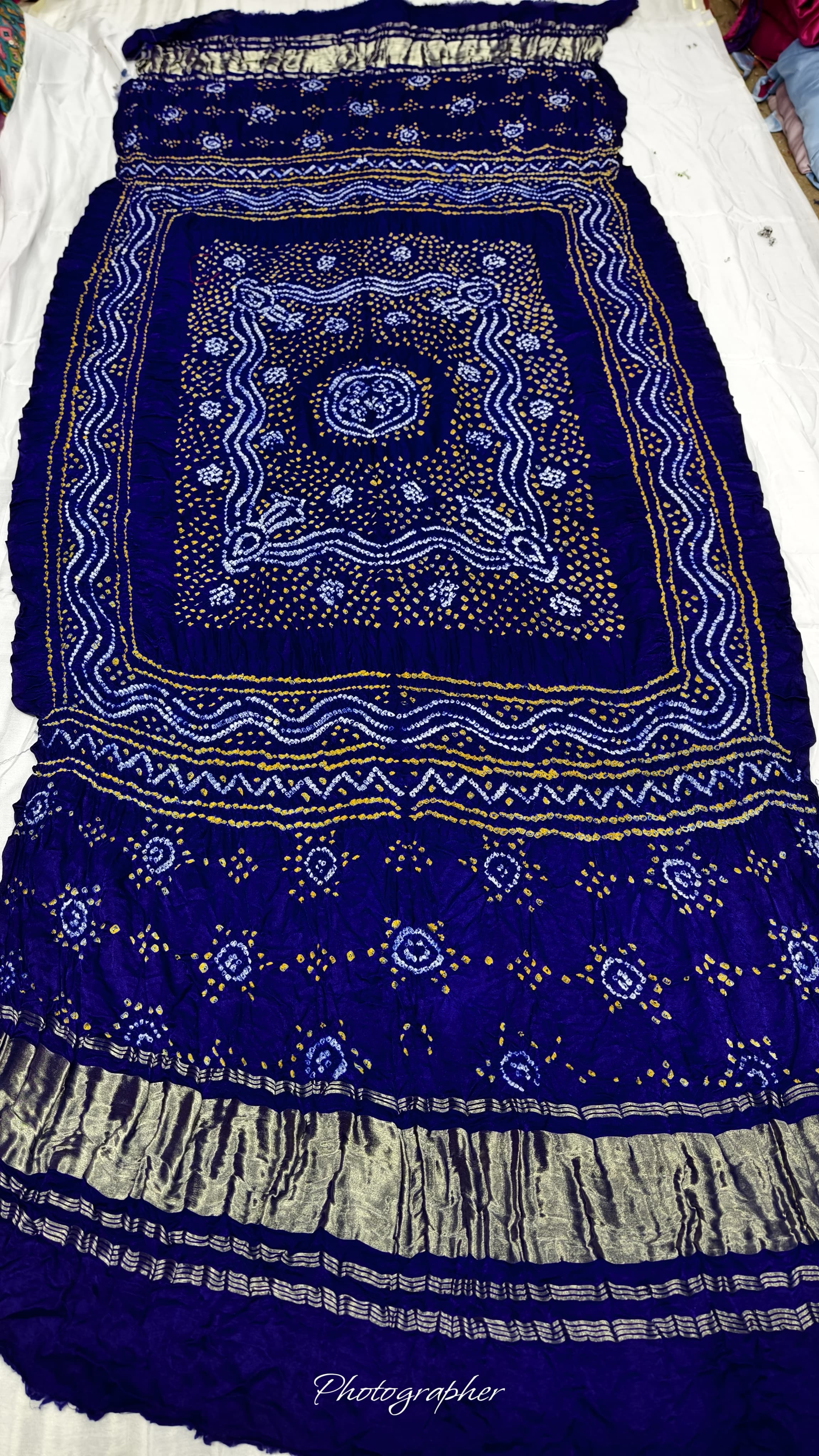 Pure Gaji Silk Hand Bandej Dupatta with Lagdi Patta