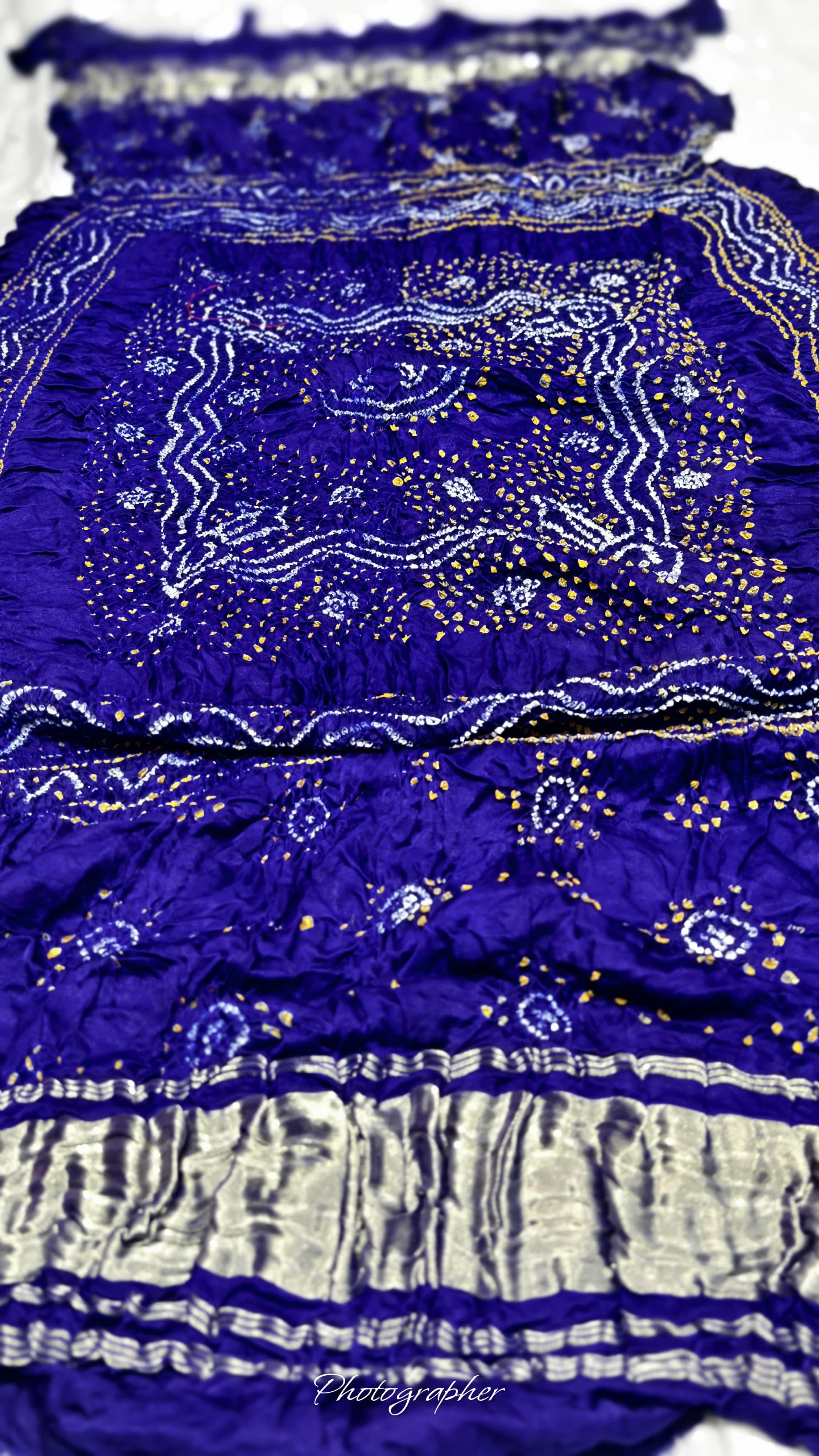 Pure Gaji Silk Hand Bandej Dupatta with Lagdi Patta