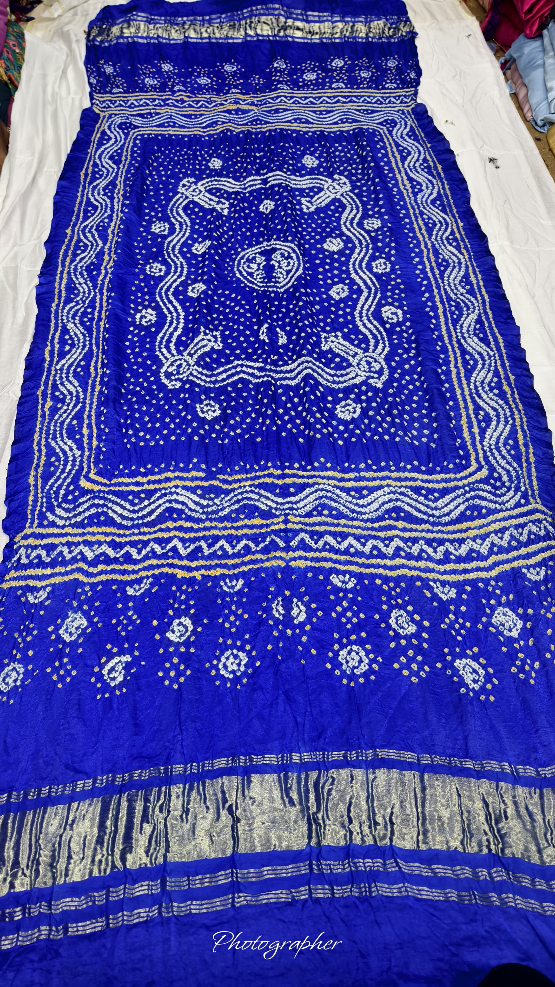 Pure Gaji Silk Hand Bandej Dupatta with Lagdi Patta