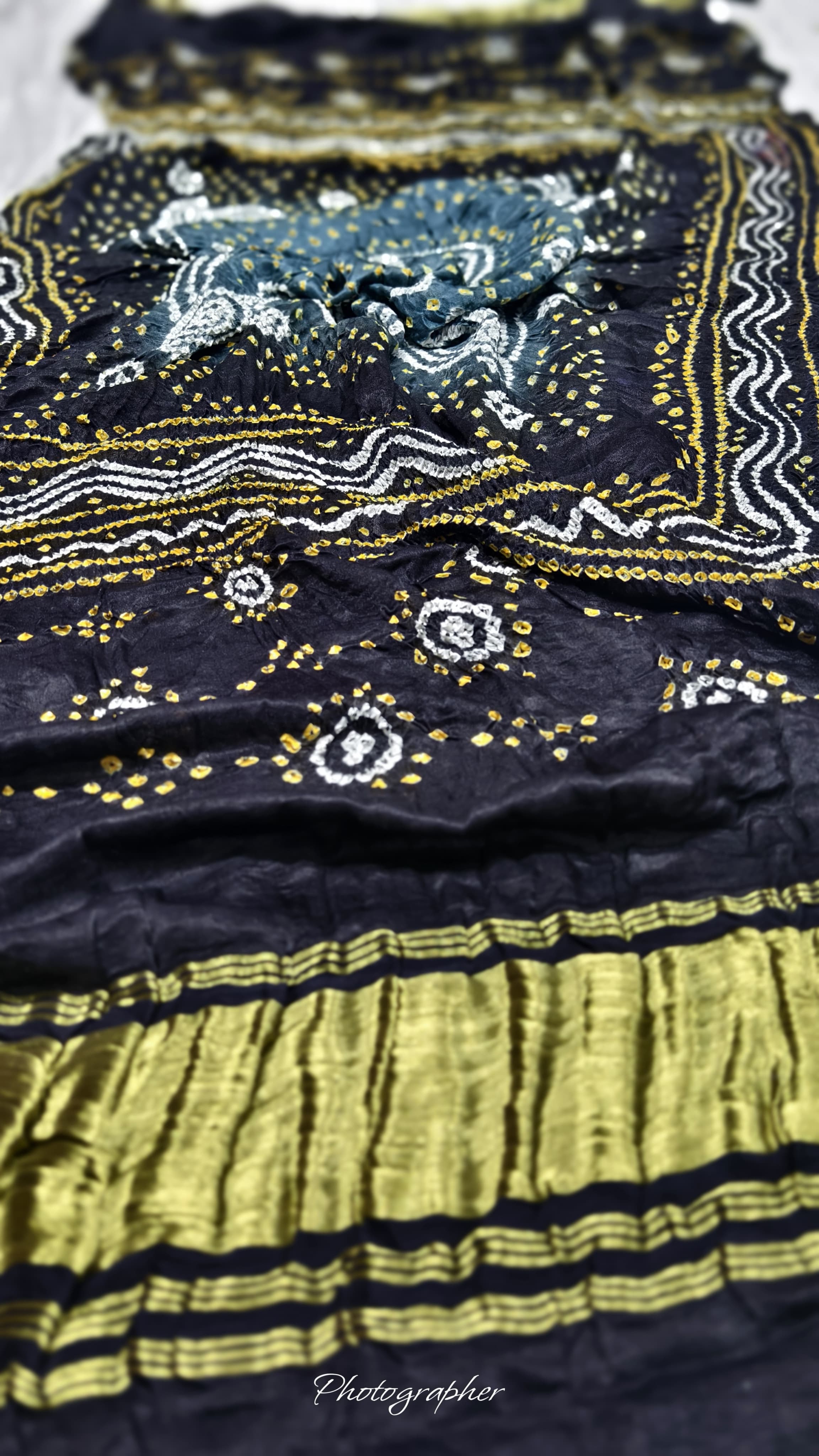 Pure Gaji Silk Hand Bandej Dupatta with Lagdi Patta