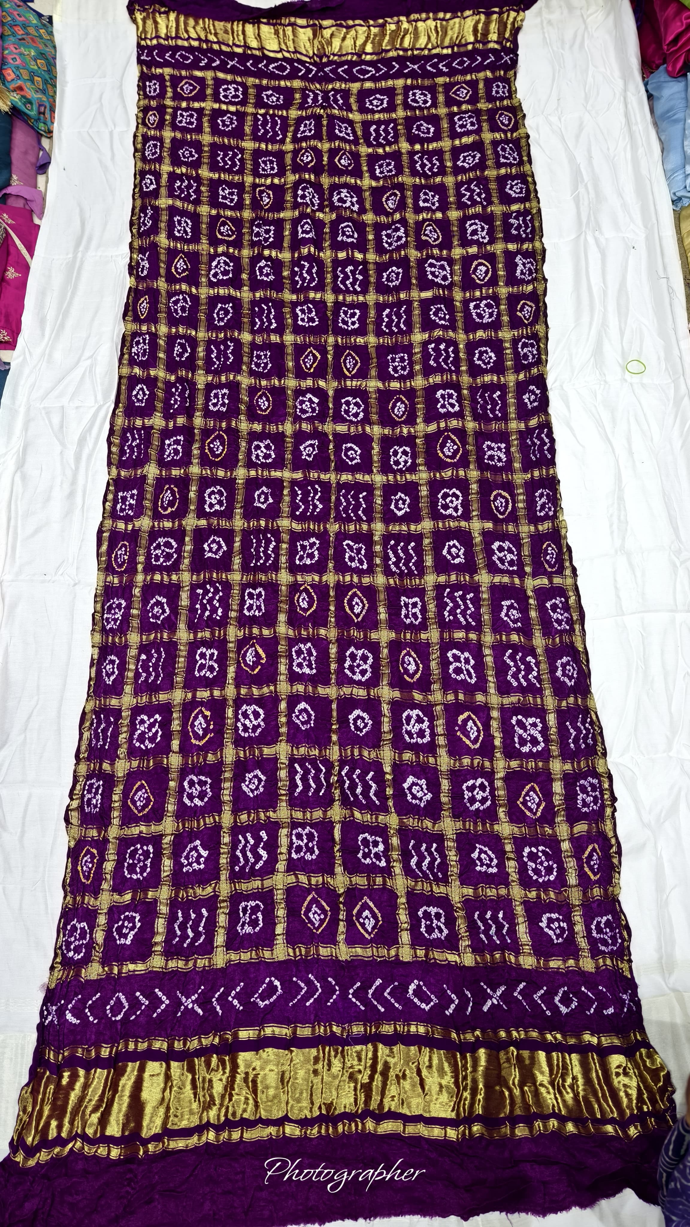 Pure Gaji Silk Hand Bandhej Gharchola Dupatta with Lagdi Patta