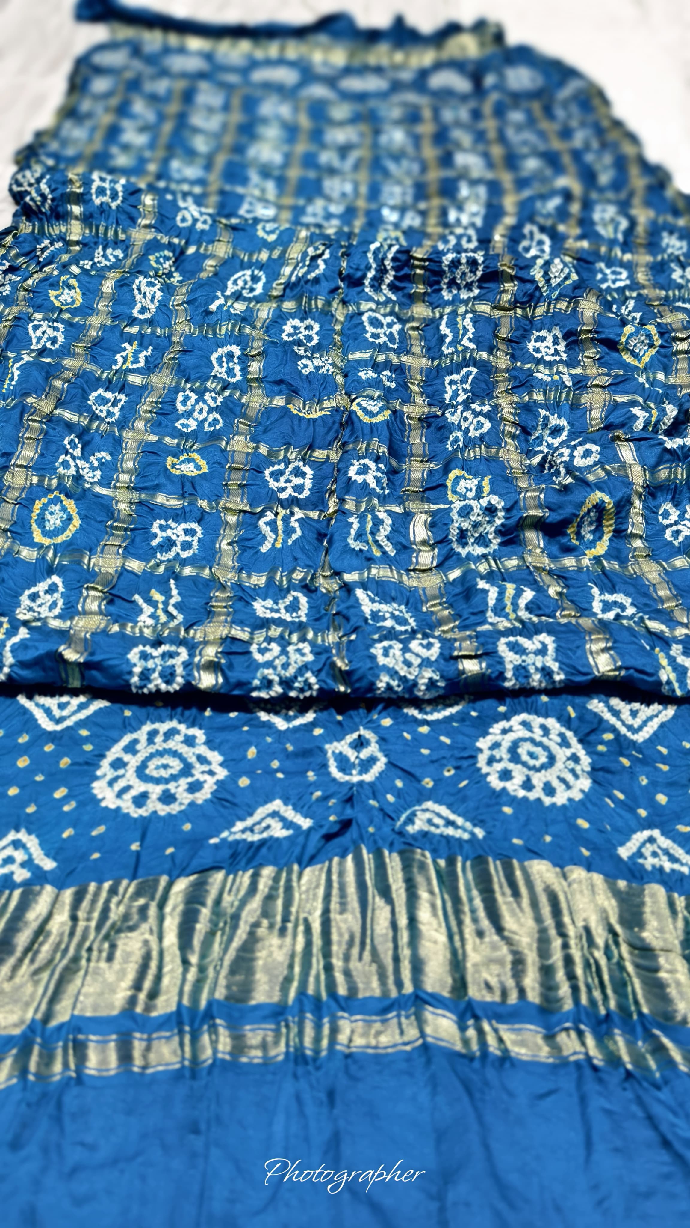 Pure Gaji Silk Hand Bandhej Gharchola Dupatta with Lagdi Patta