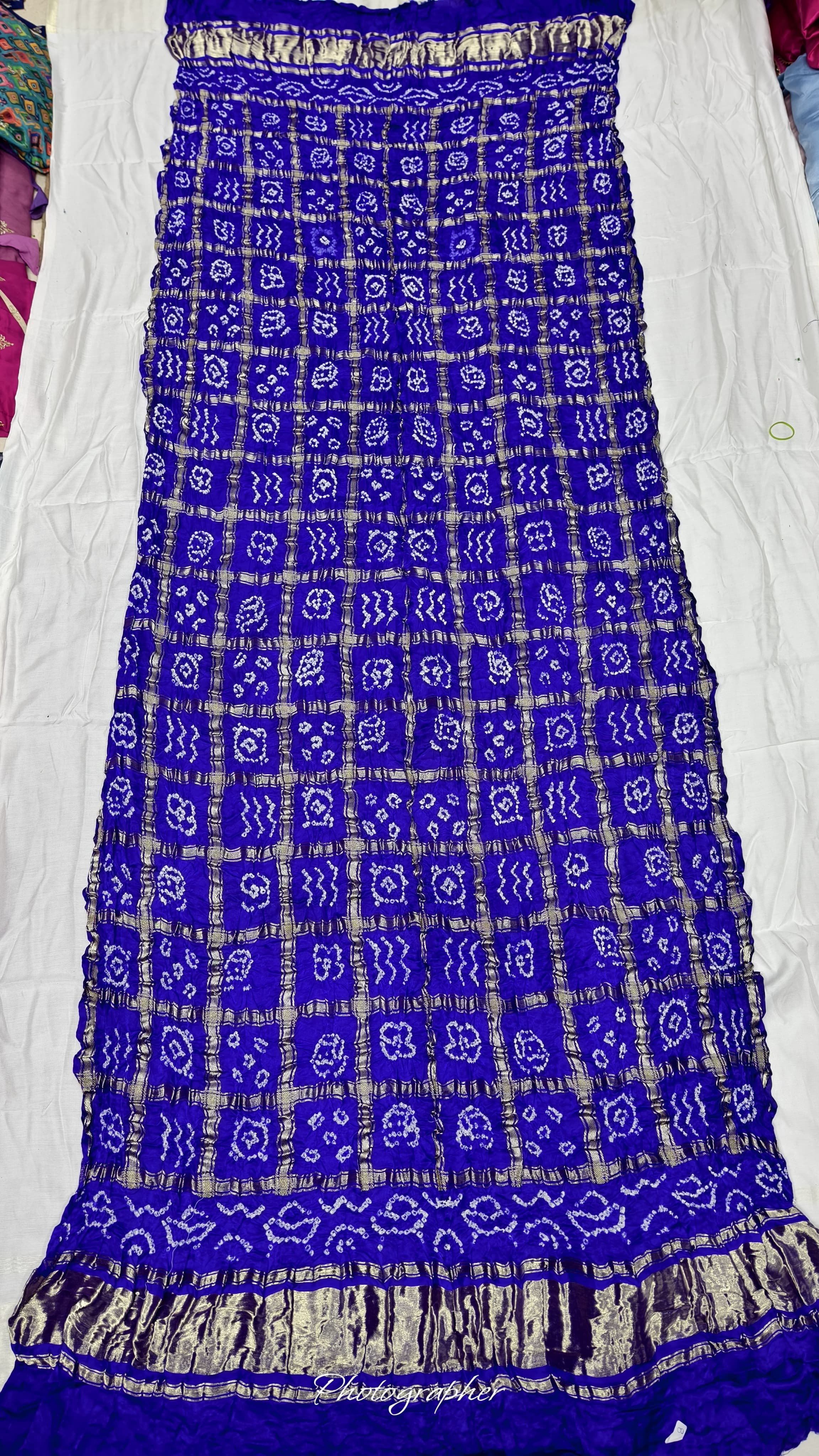 Pure Gaji Silk Hand Bandhej Gharchola Dupatta with Lagdi Patta