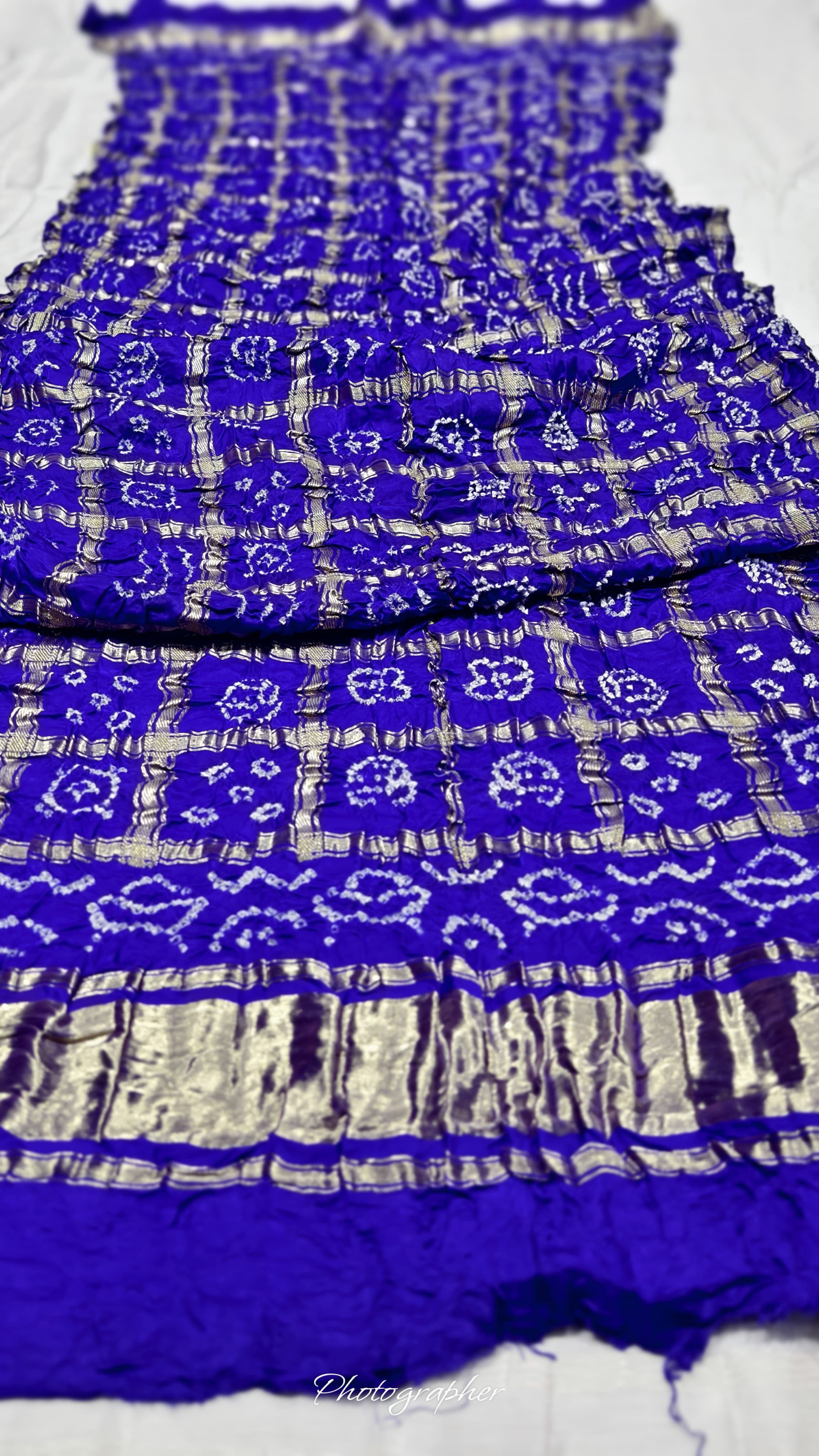 Pure Gaji Silk Hand Bandhej Gharchola Dupatta with Lagdi Patta