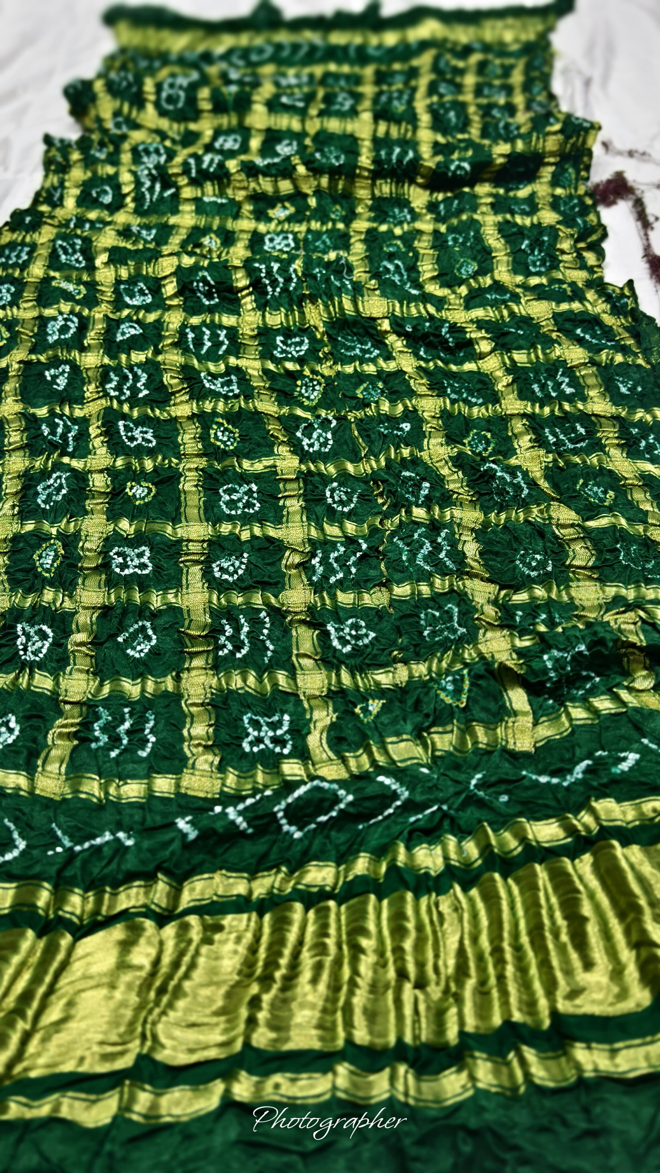 Pure Gaji Silk Hand Bandhej Gharchola Dupatta with Lagdi Patta