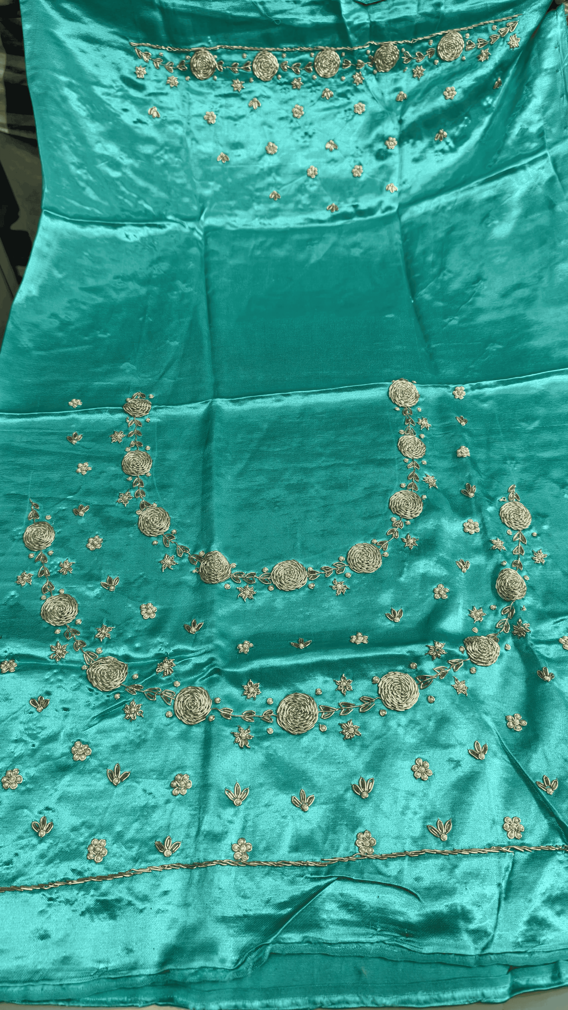 Pure Mashru Gaji Silk Blouse Piece with Pearl Jardoshi Work