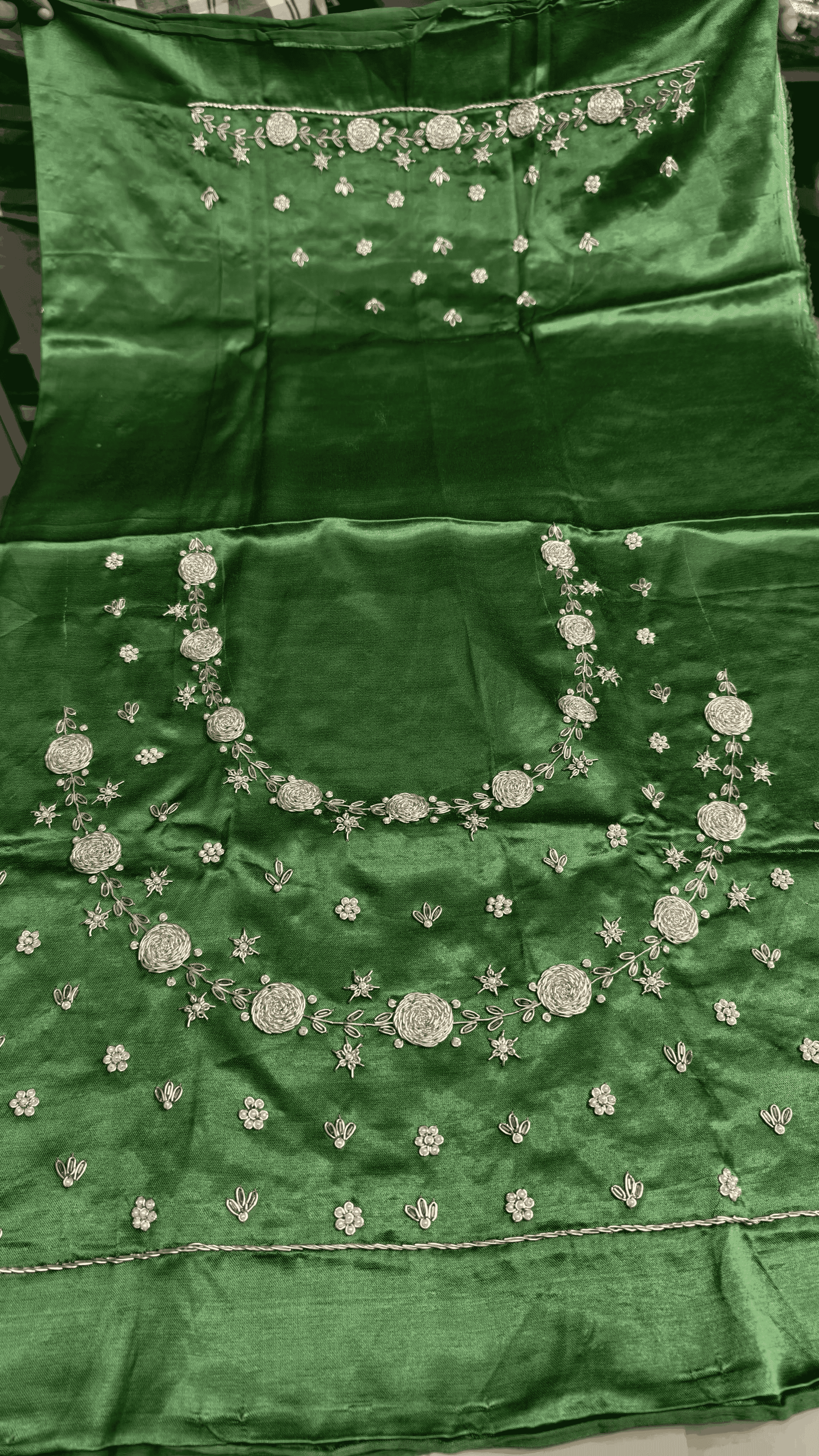 Pure Mashru Gaji Silk Blouse Piece with Pearl Jardoshi Work