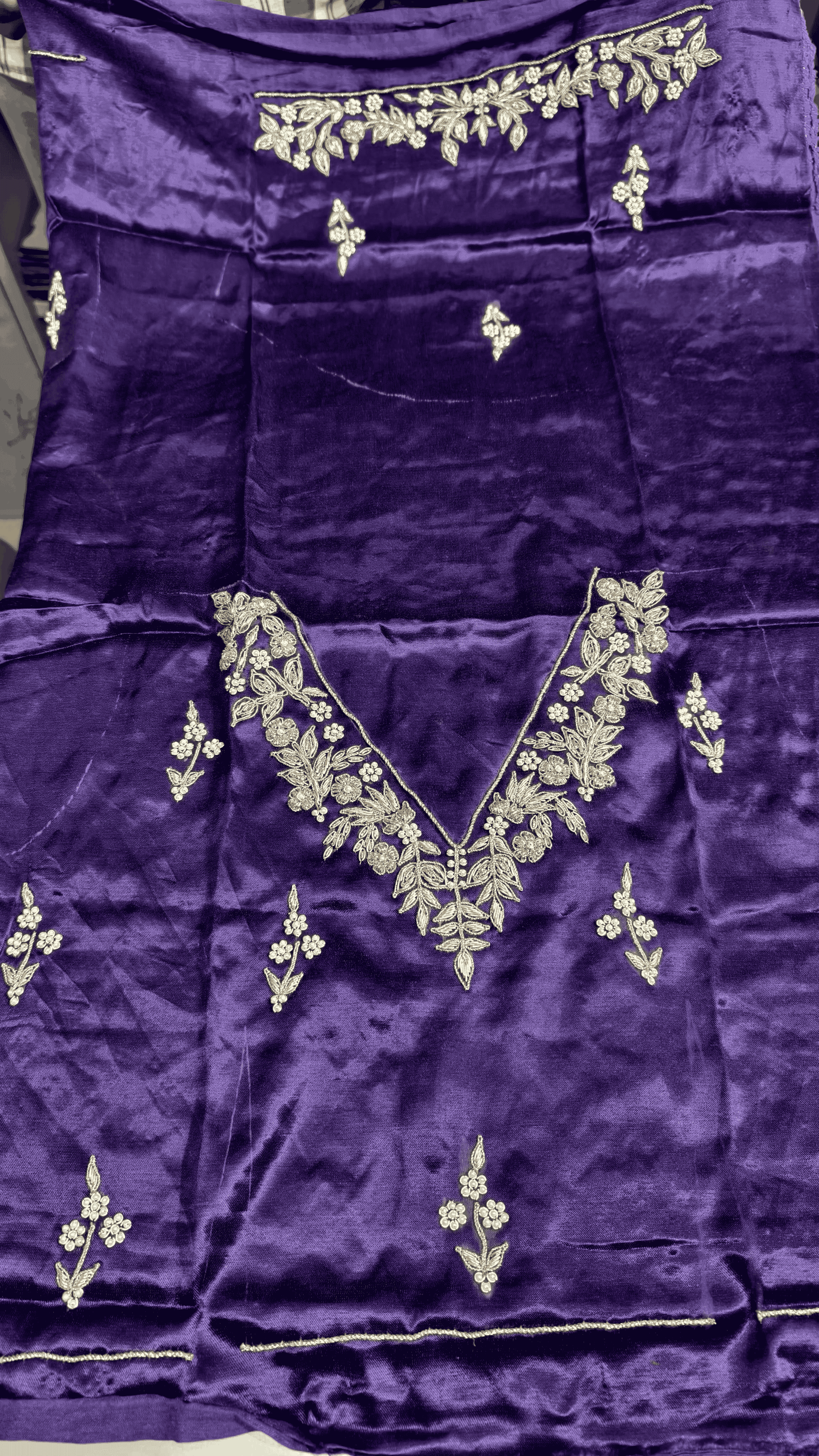 Pure Mashru Gaji Silk Blouse Piece with Pearl Jardoshi Work