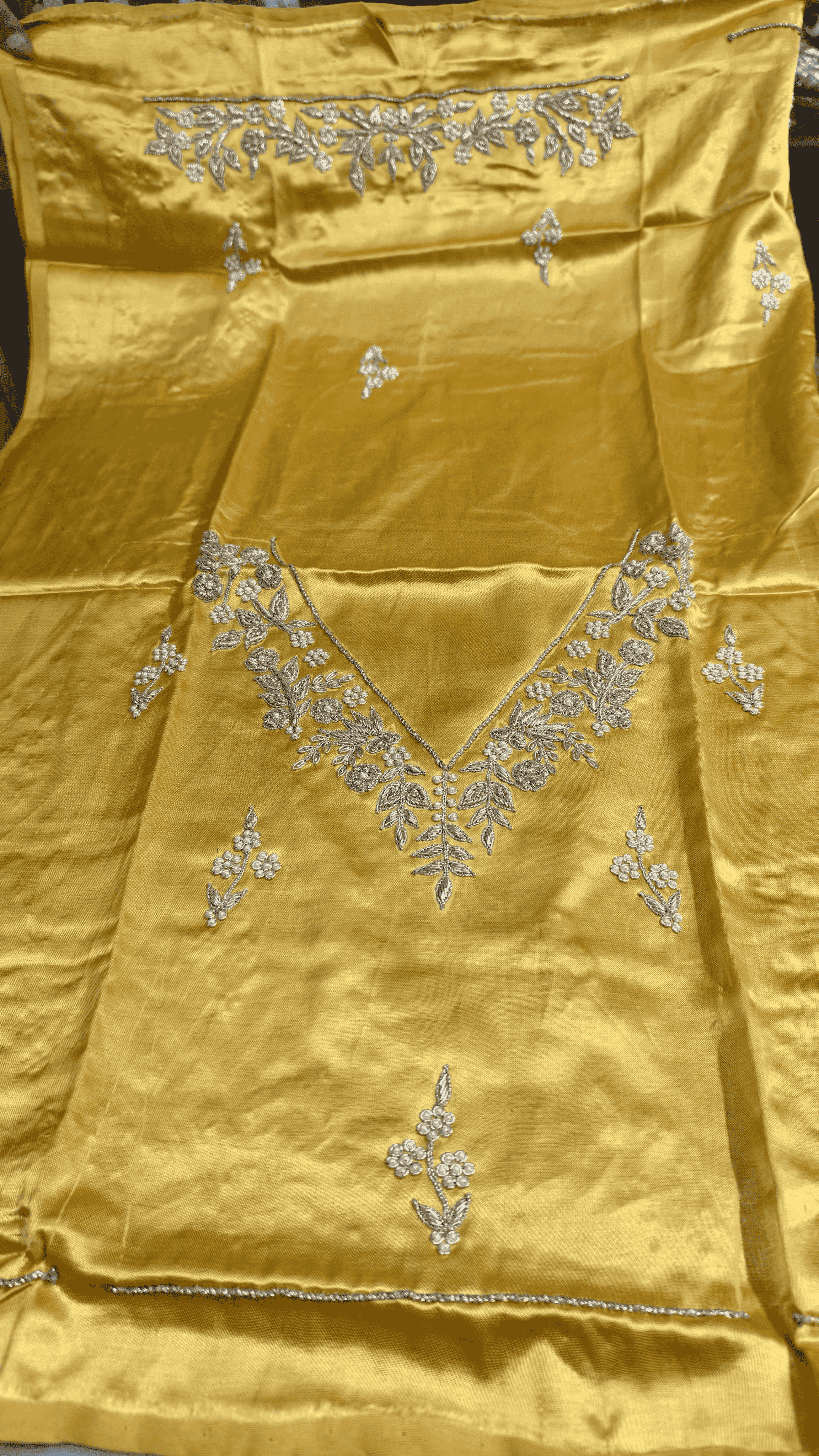 Pure Mashru Gaji Silk Blouse Piece with Pearl Jardoshi Work