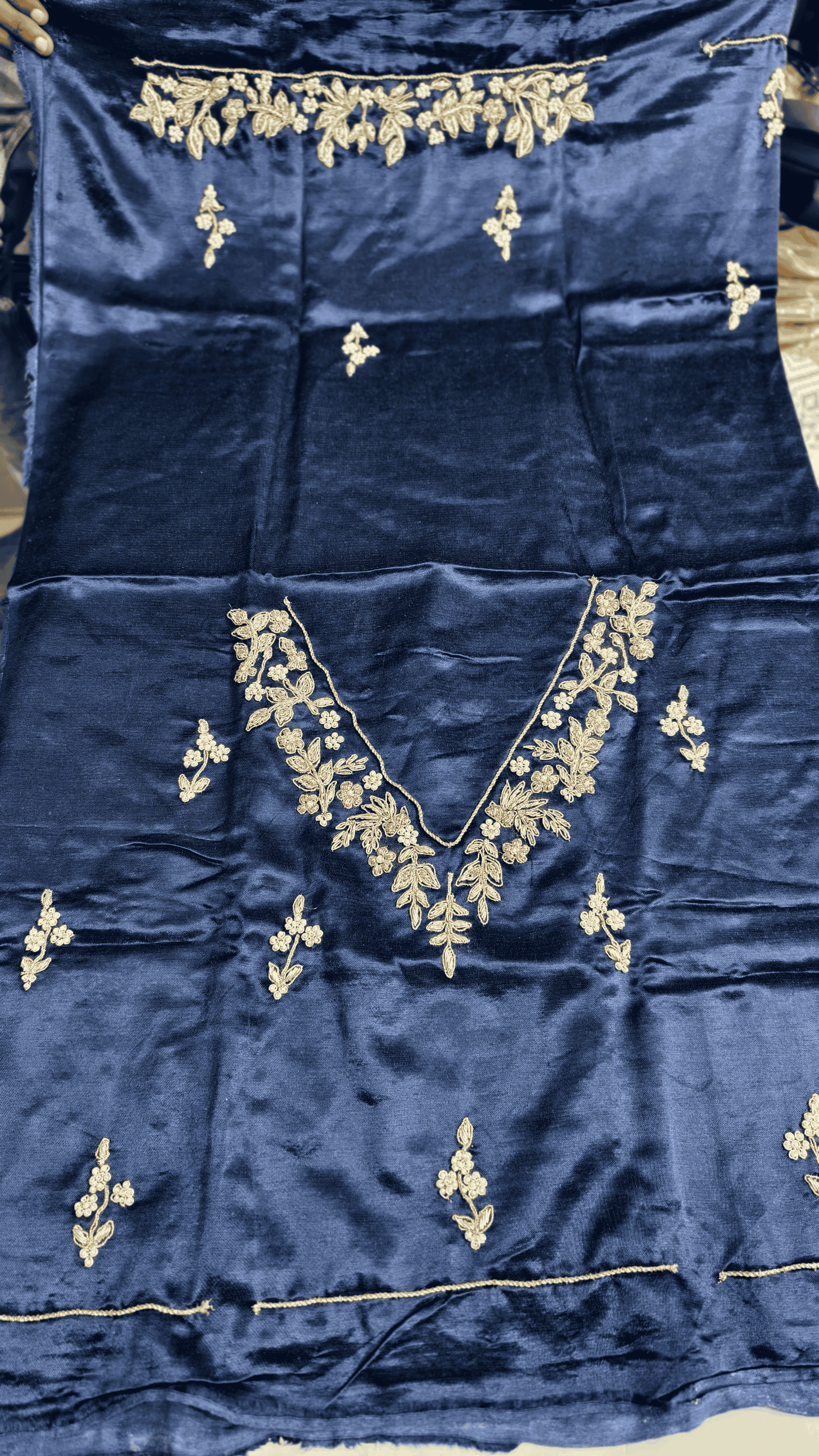 Pure Mashru Gaji Silk Blouse Piece with Pearl Jardoshi Work