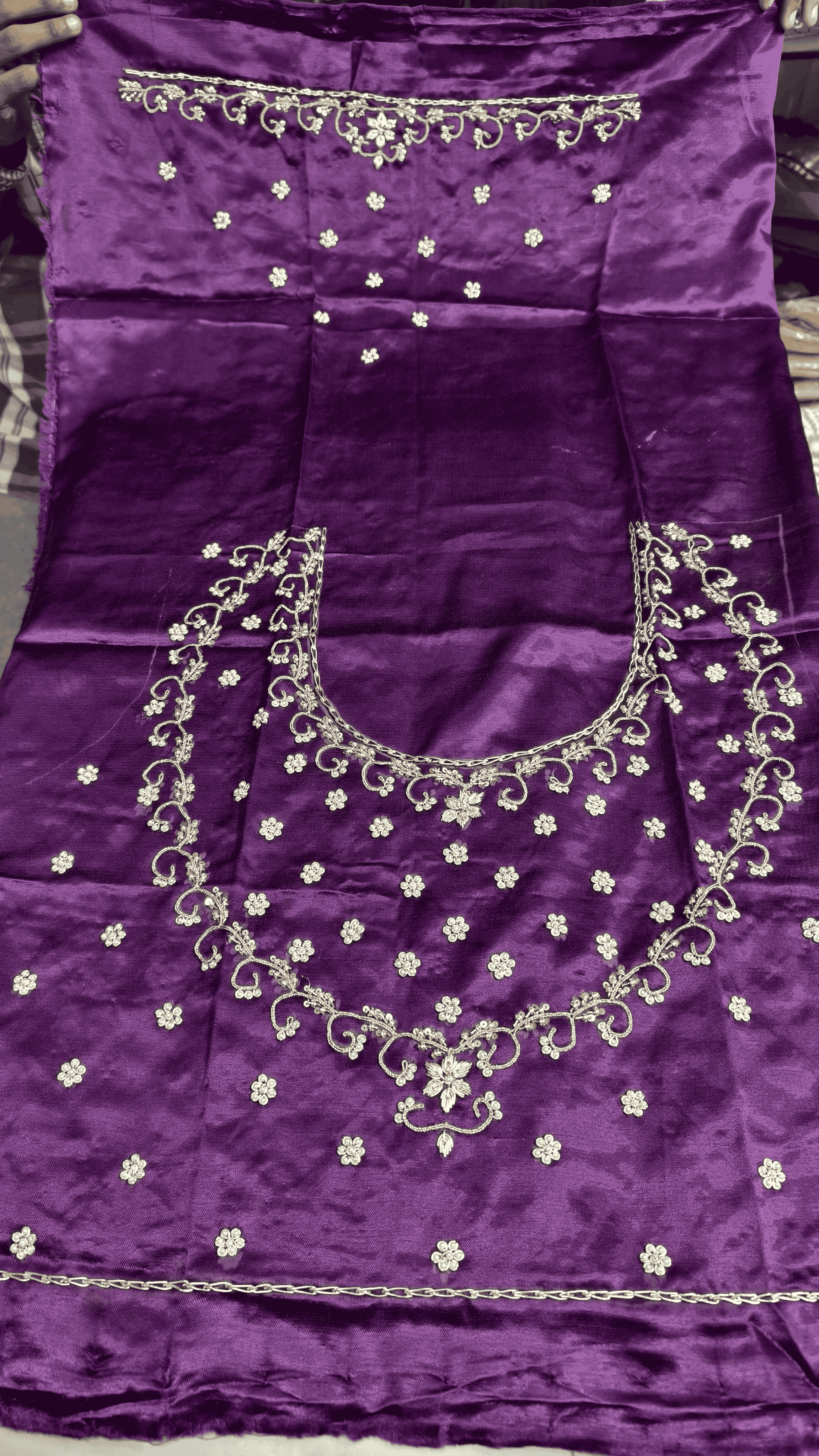 Pure Mashru Gaji Silk Blouse Piece with Pearl Jardoshi Work