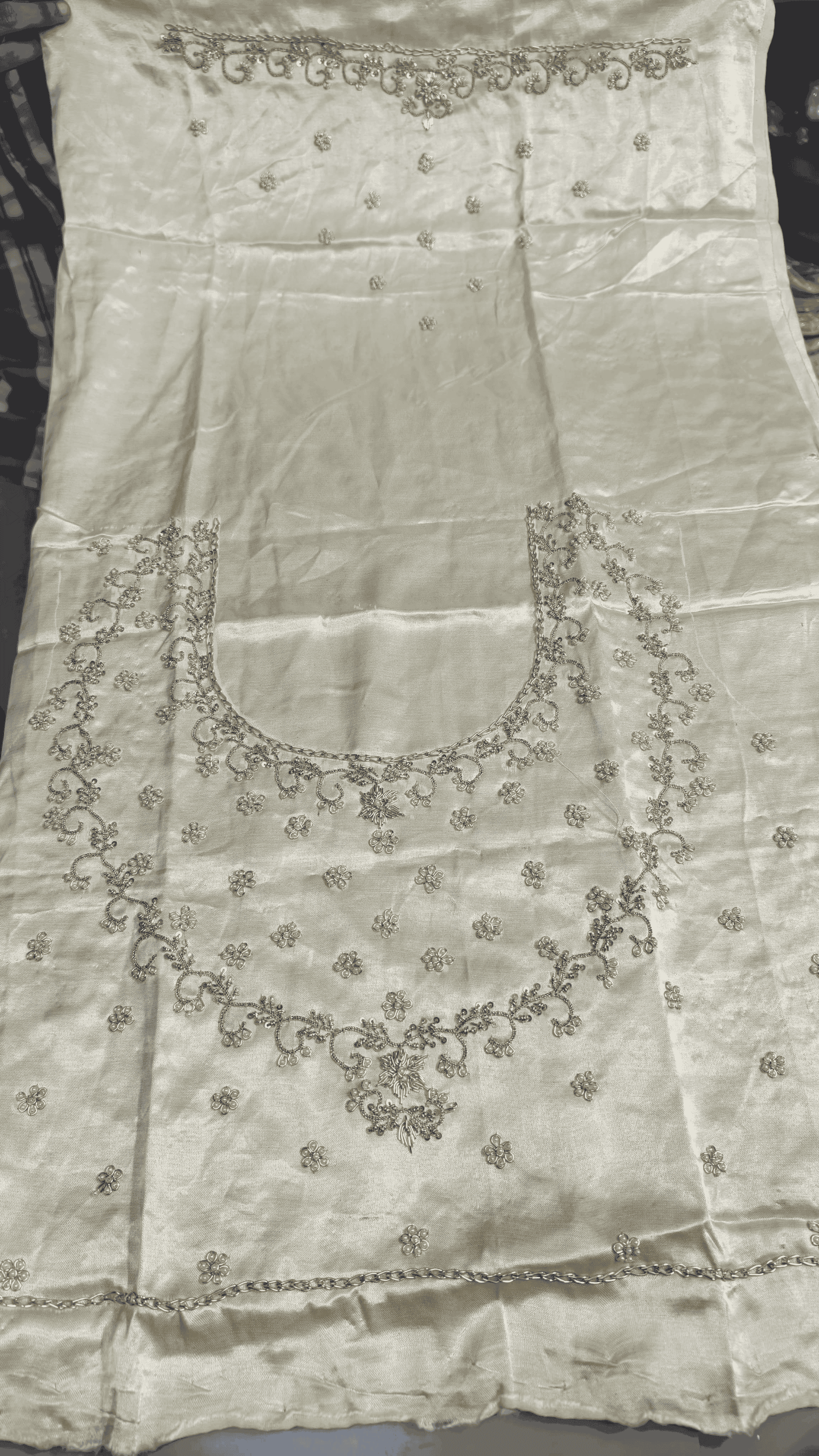 Pure Mashru Gaji Silk Blouse Piece with Pearl Jardoshi Work