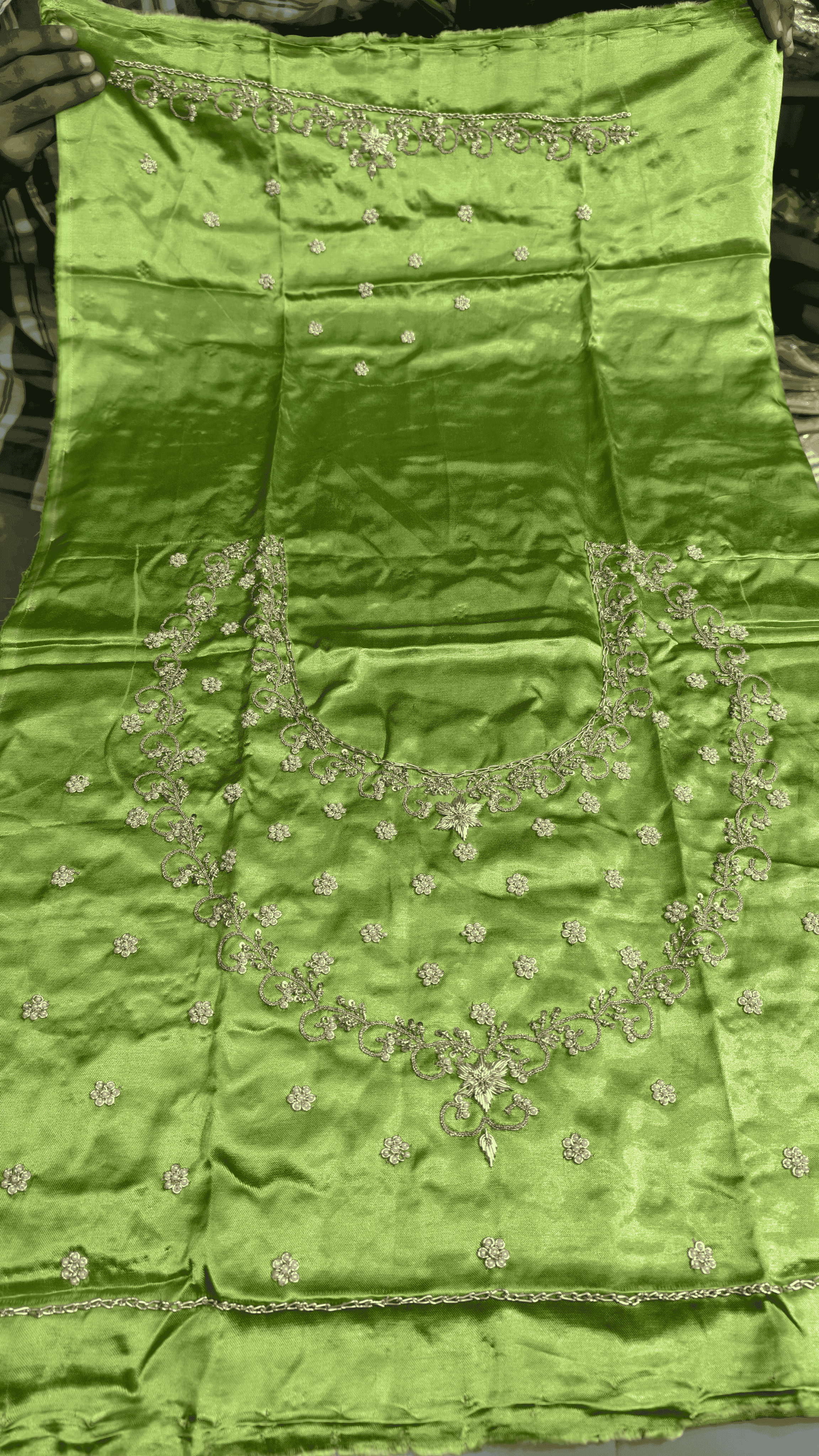 Pure Mashru Gaji Silk Blouse Piece with Pearl Jardoshi Work