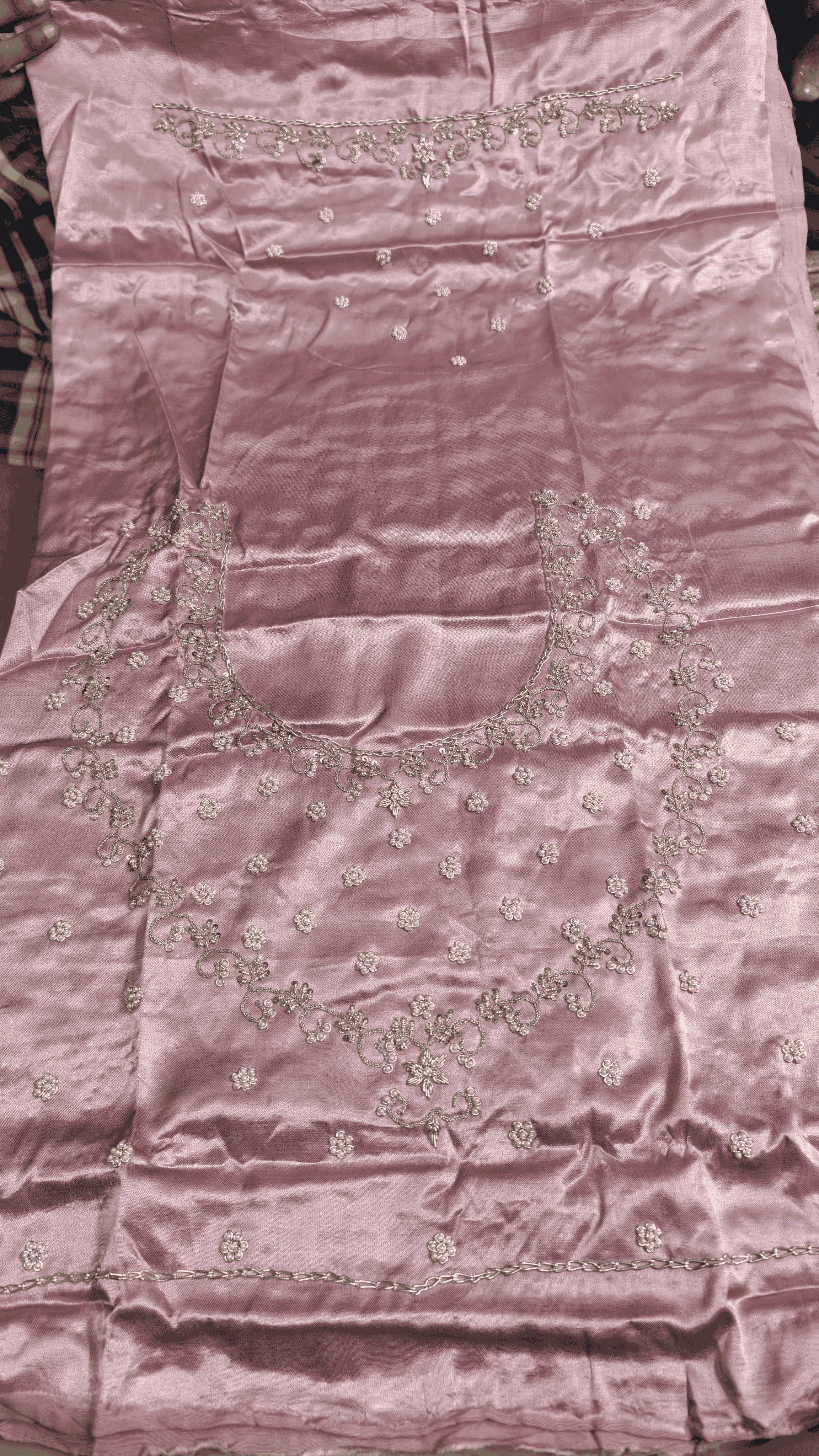 Pure Mashru Gaji Silk Blouse Piece with Pearl Jardoshi Work