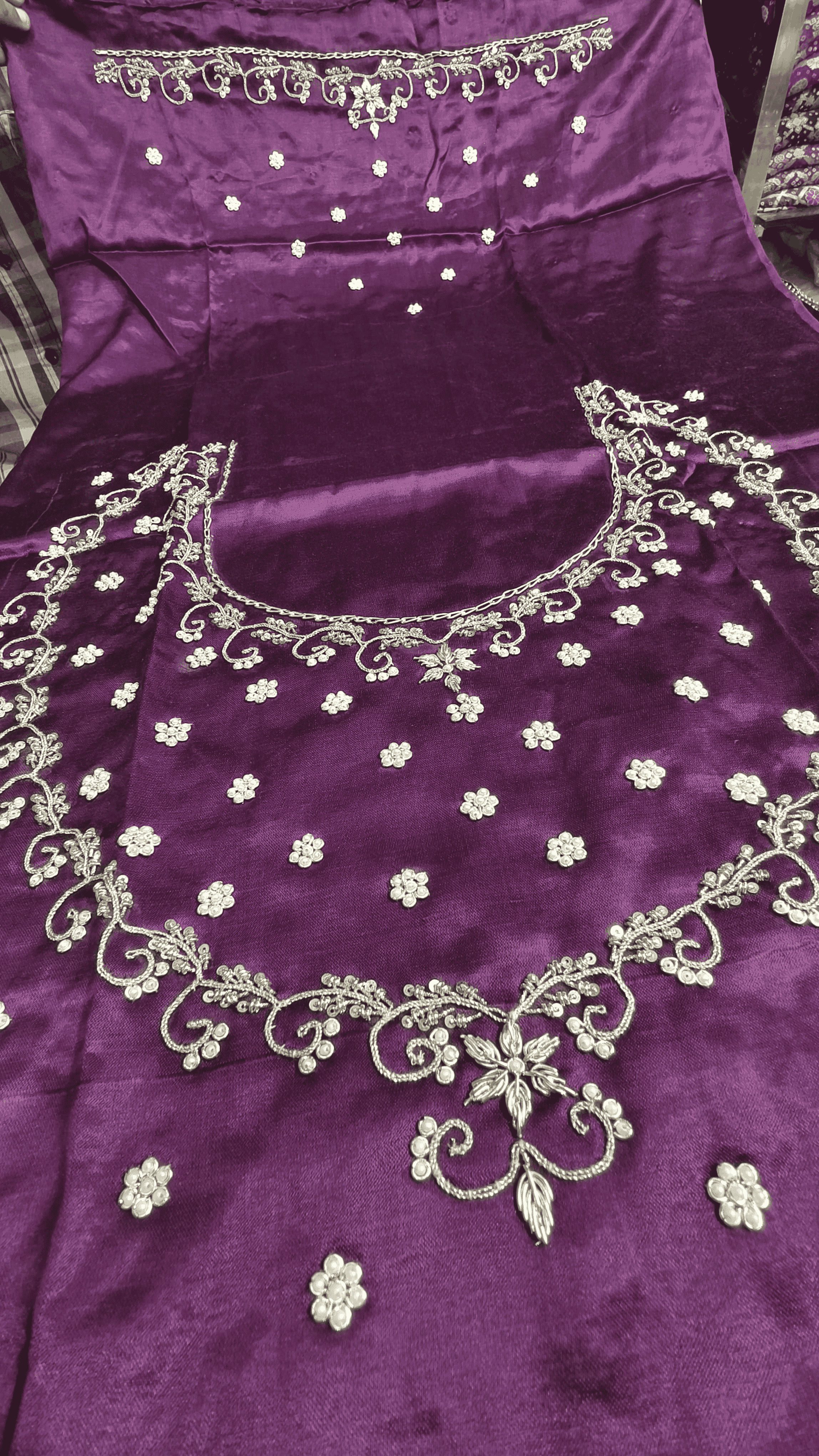Pure Mashru Gaji Silk Blouse Piece with Pearl Jardoshi Work