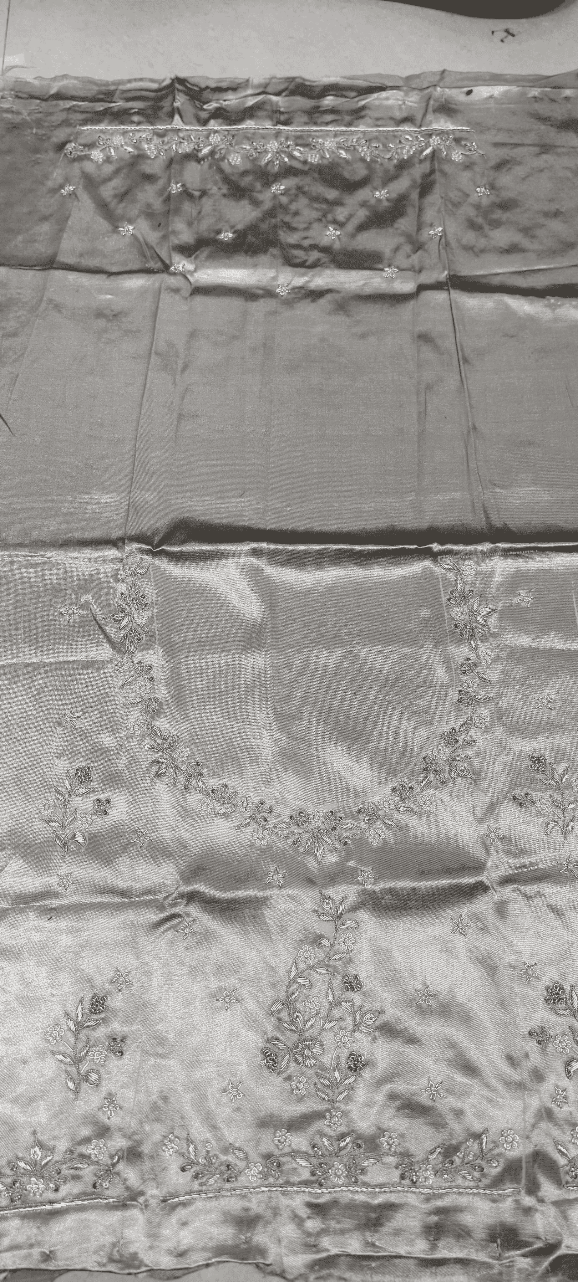 Pure Mashru Gaji Silk Blouse Piece with Pearl Jardoshi Work