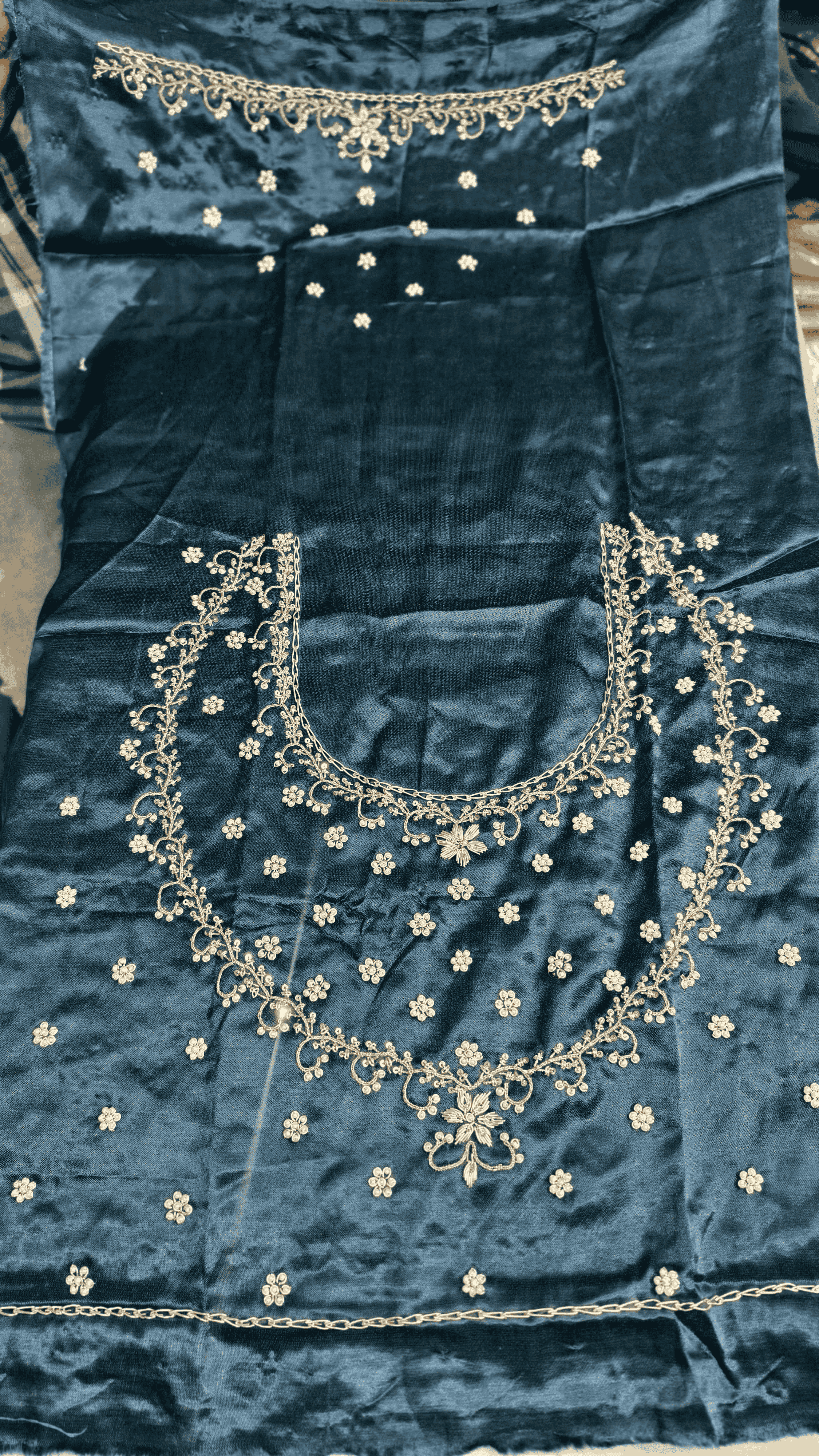 Pure Mashru Gaji Silk Blouse Piece with Pearl Jardoshi Work
