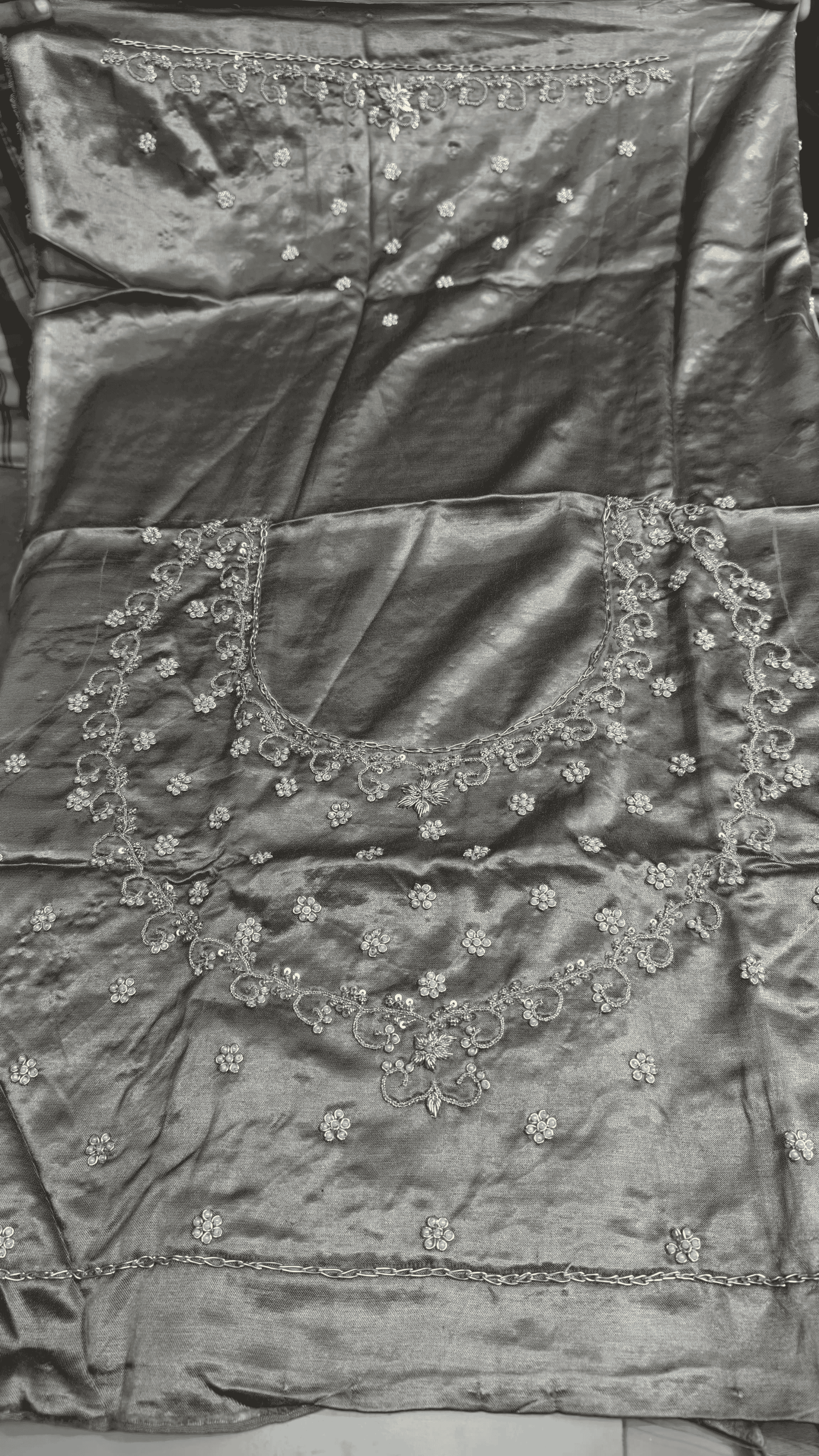 Pure Mashru Gaji Silk Blouse Piece with Pearl Jardoshi Work