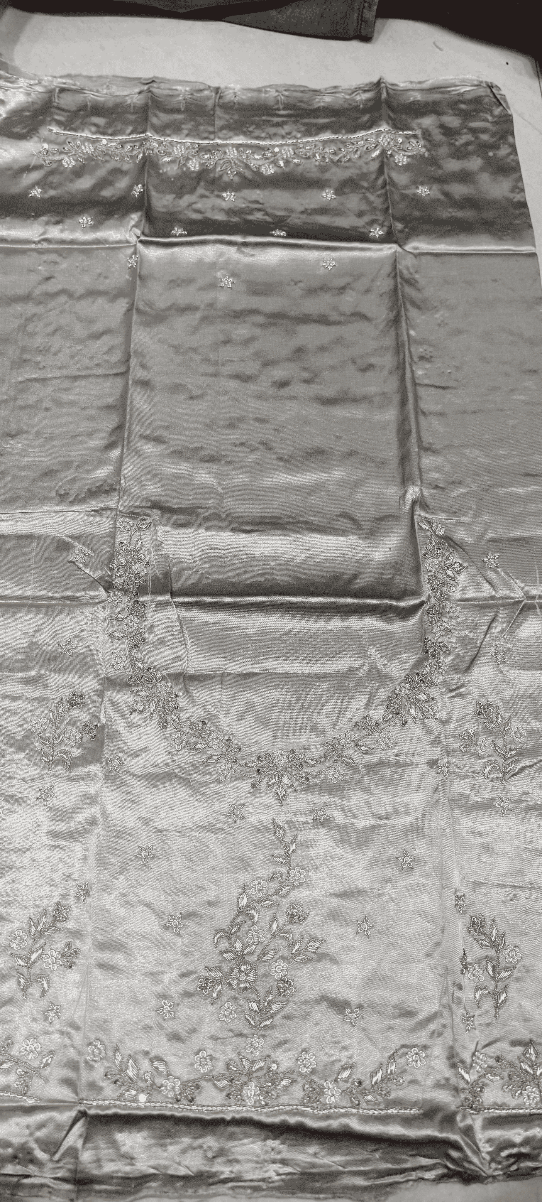 Pure Mashru Gaji Silk Blouse Piece with Pearl Jardoshi Work