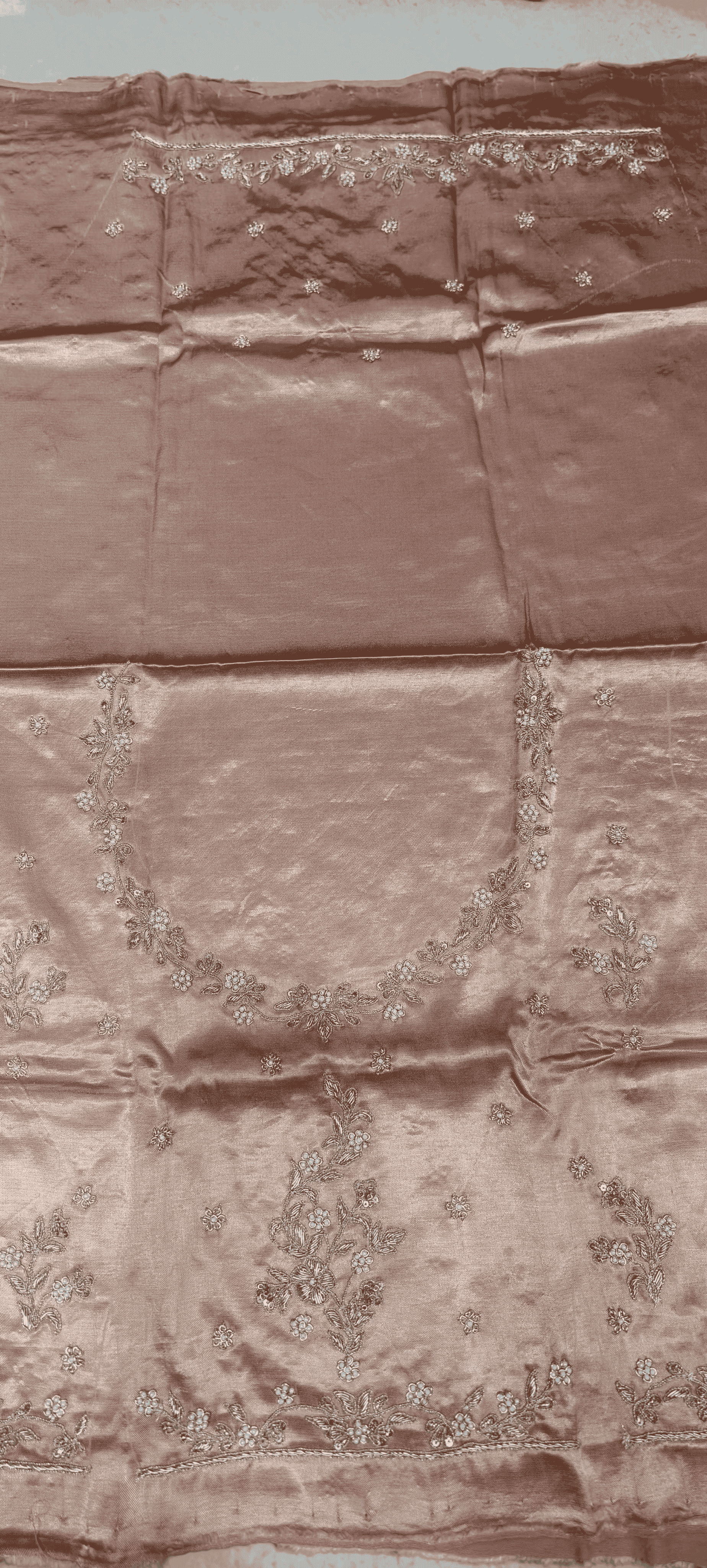 Pure Mashru Gaji Silk Blouse Piece with Pearl Jardoshi Work