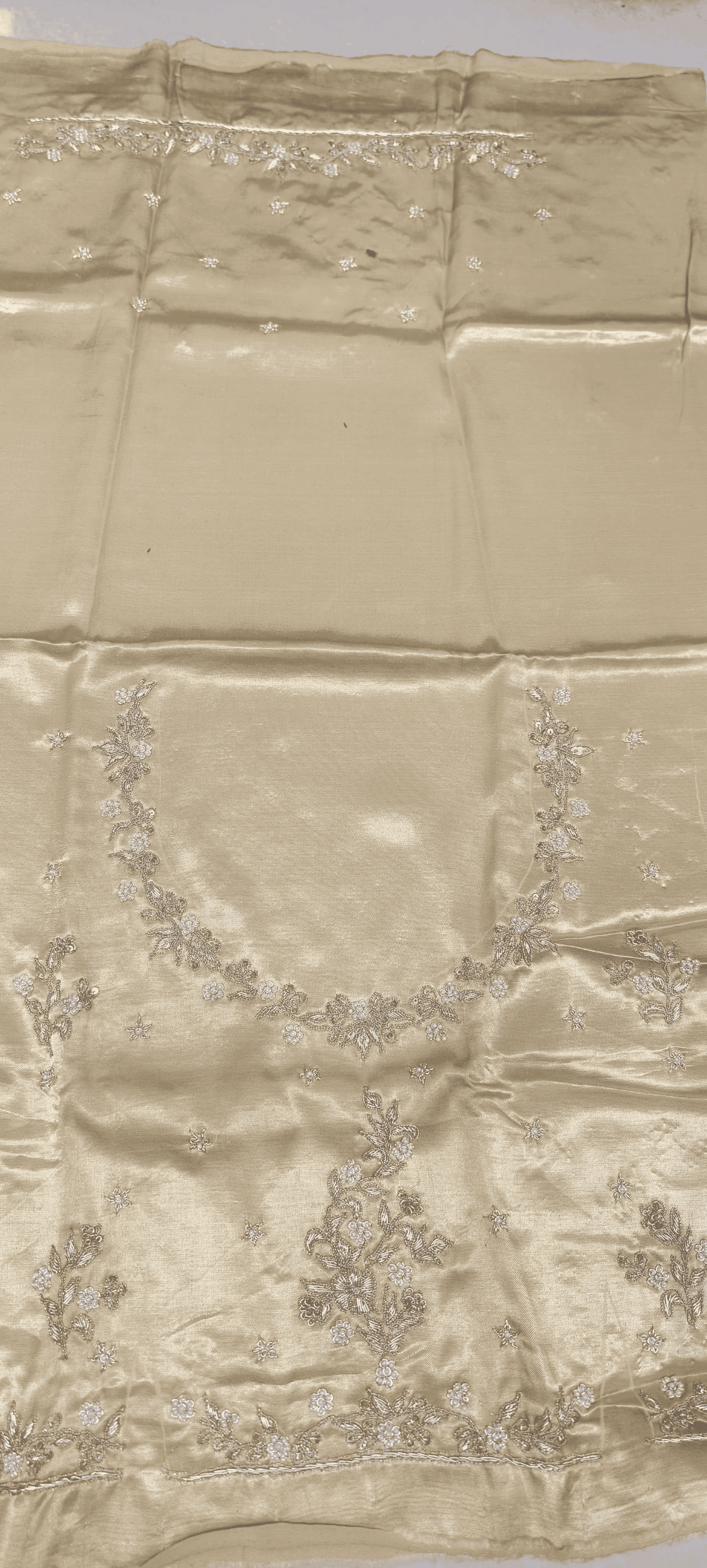 Pure Mashru Gaji Silk Blouse Piece with Pearl Jardoshi Work