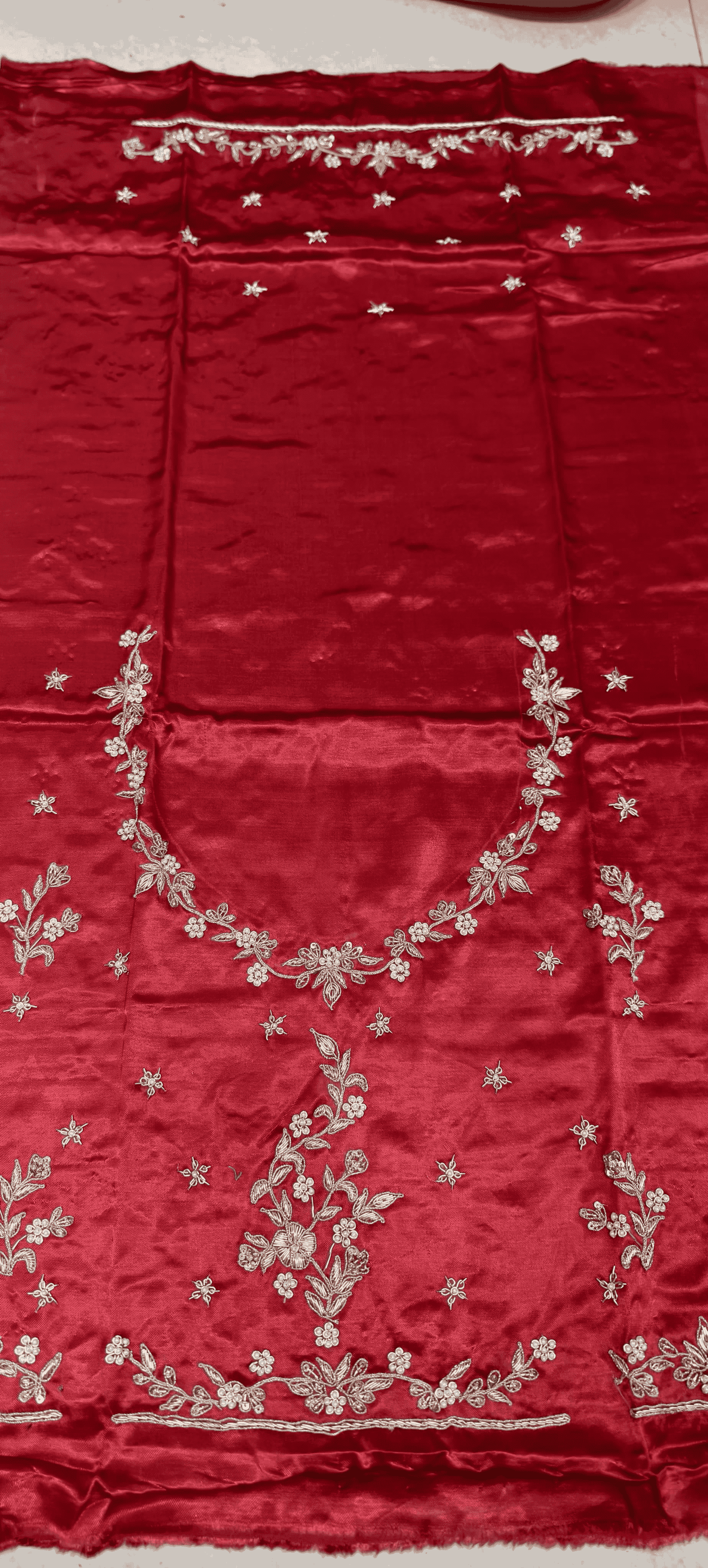 Pure Mashru Gaji Silk Blouse Piece with Pearl Jardoshi Work