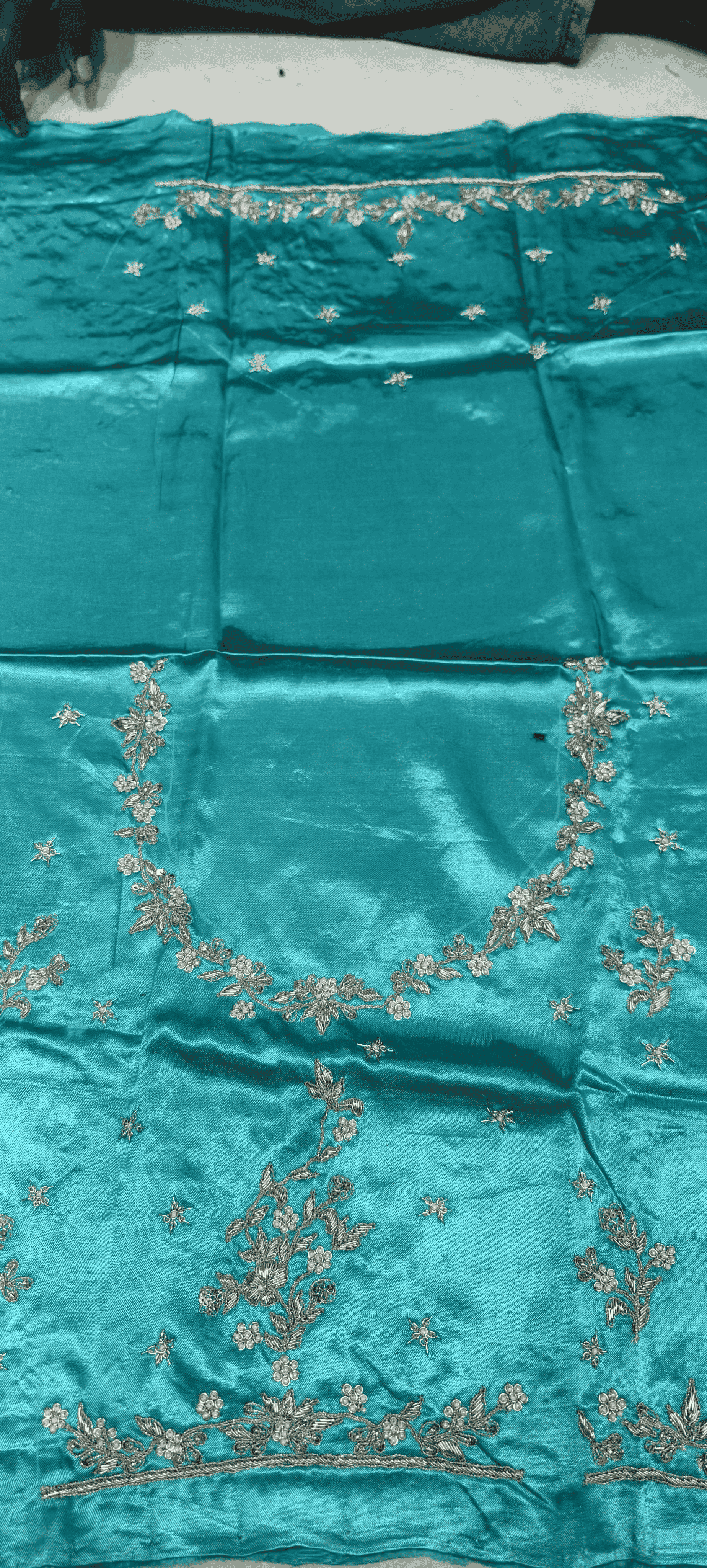 Pure Mashru Gaji Silk Blouse Piece with Pearl Jardoshi Work