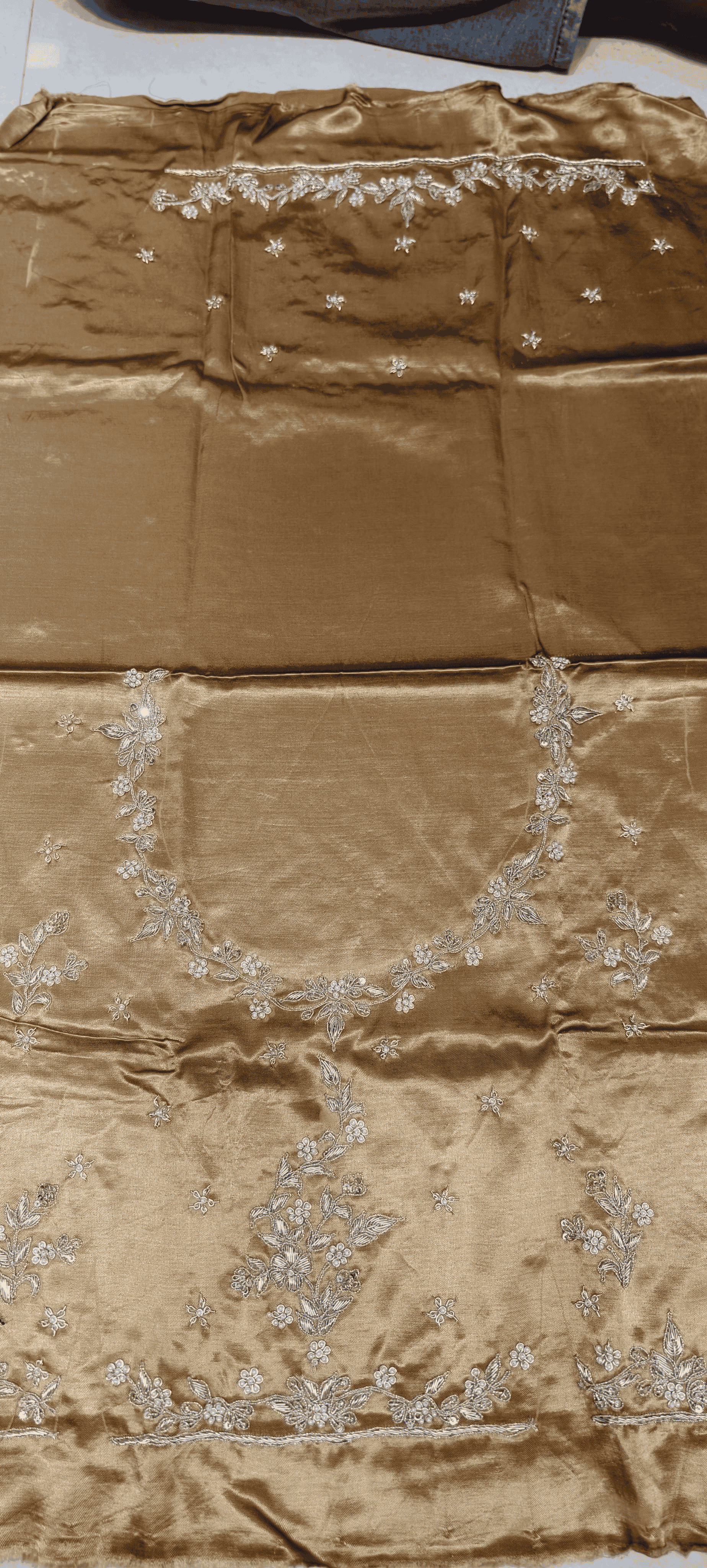 Pure Mashru Gaji Silk Blouse Piece with Pearl Jardoshi Work